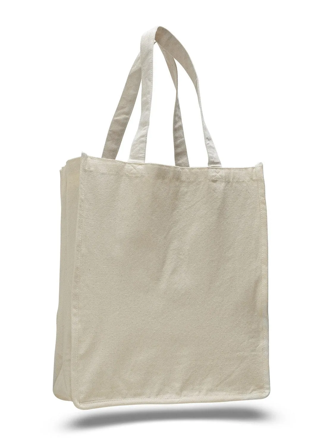 12 ct Jumbo Size Heavy Canvas Wide Shopper Tote Bag - By Dozen