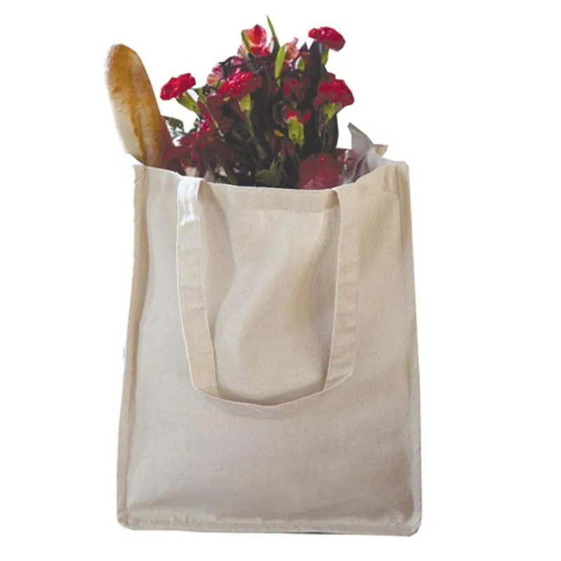 12 ct Jumbo Size Heavy Canvas Wide Shopper Tote Bag - By Dozen