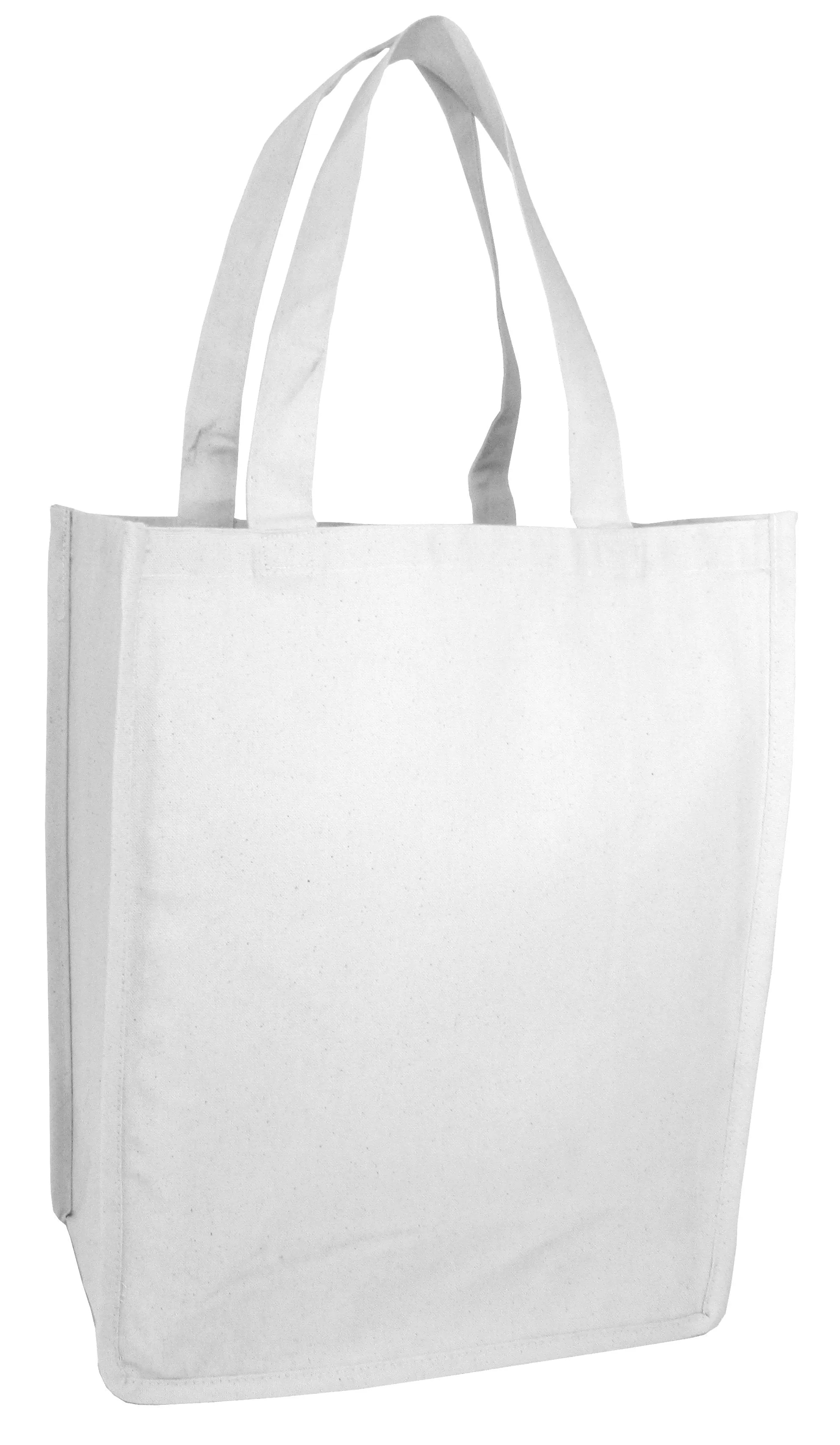 12 ct Jumbo Size Heavy Canvas Wide Shopper Tote Bag - By Dozen