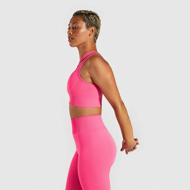 2 Piece Seamless Sports Bras Fitness Shorts Yoga Set Gym Breathable Stretch Sports Suit Running Training Wear