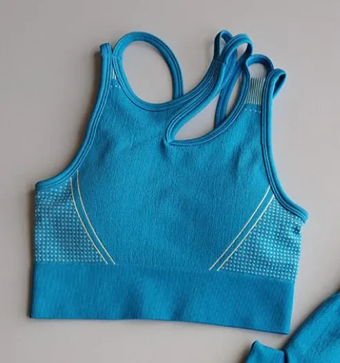 2 Piece Seamless Sports Bras Fitness Shorts Yoga Set Gym Breathable Stretch Sports Suit Running Training Wear