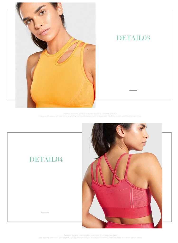 2 Piece Seamless Sports Bras Fitness Shorts Yoga Set Gym Breathable Stretch Sports Suit Running Training Wear