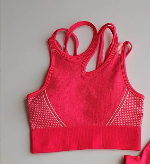 2 Piece Seamless Sports Bras Fitness Shorts Yoga Set Gym Breathable Stretch Sports Suit Running Training Wear