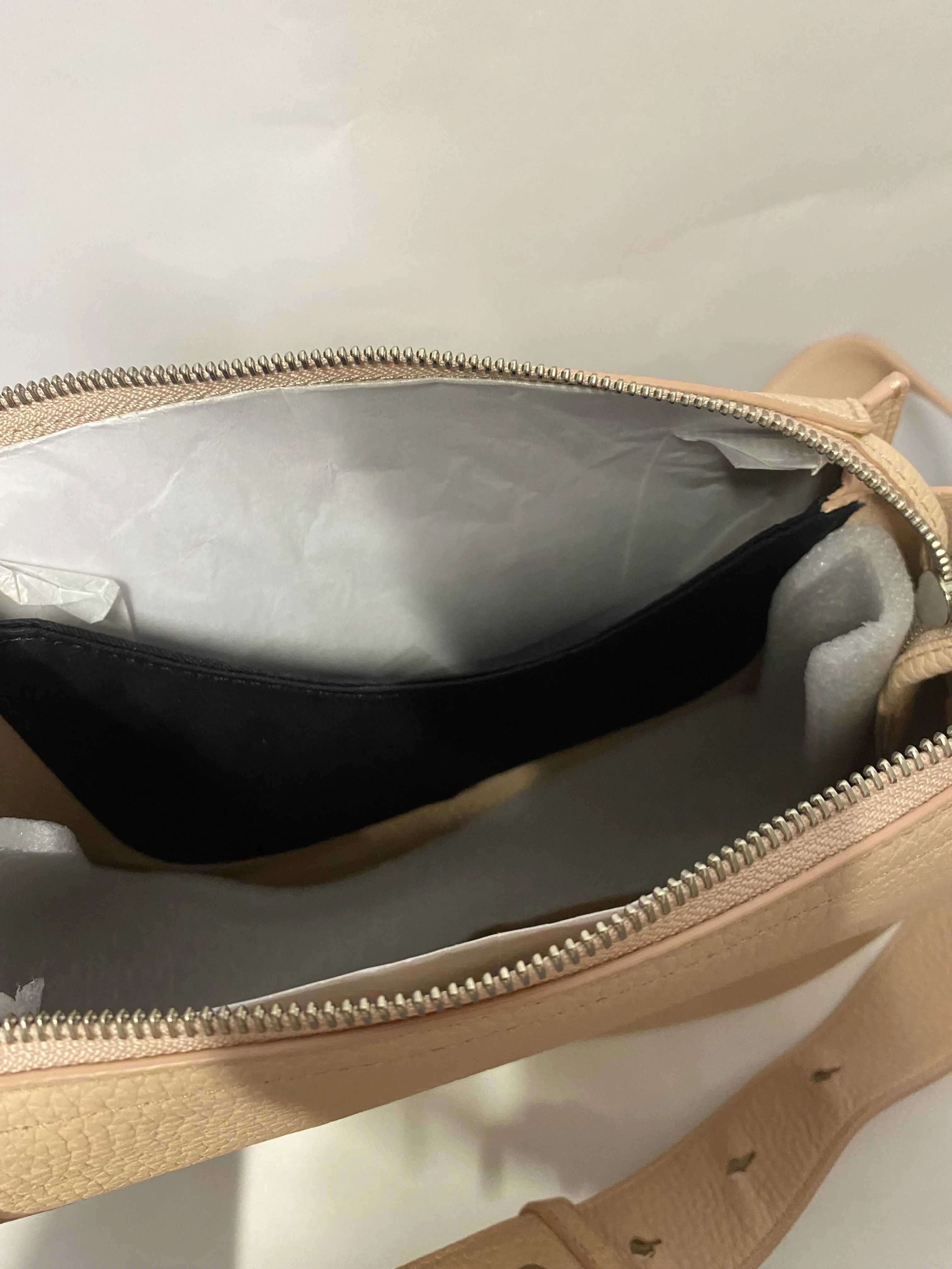 All Saints Captain Lea Leather Round Cross Body Bag Peach Pink 1 NWOT