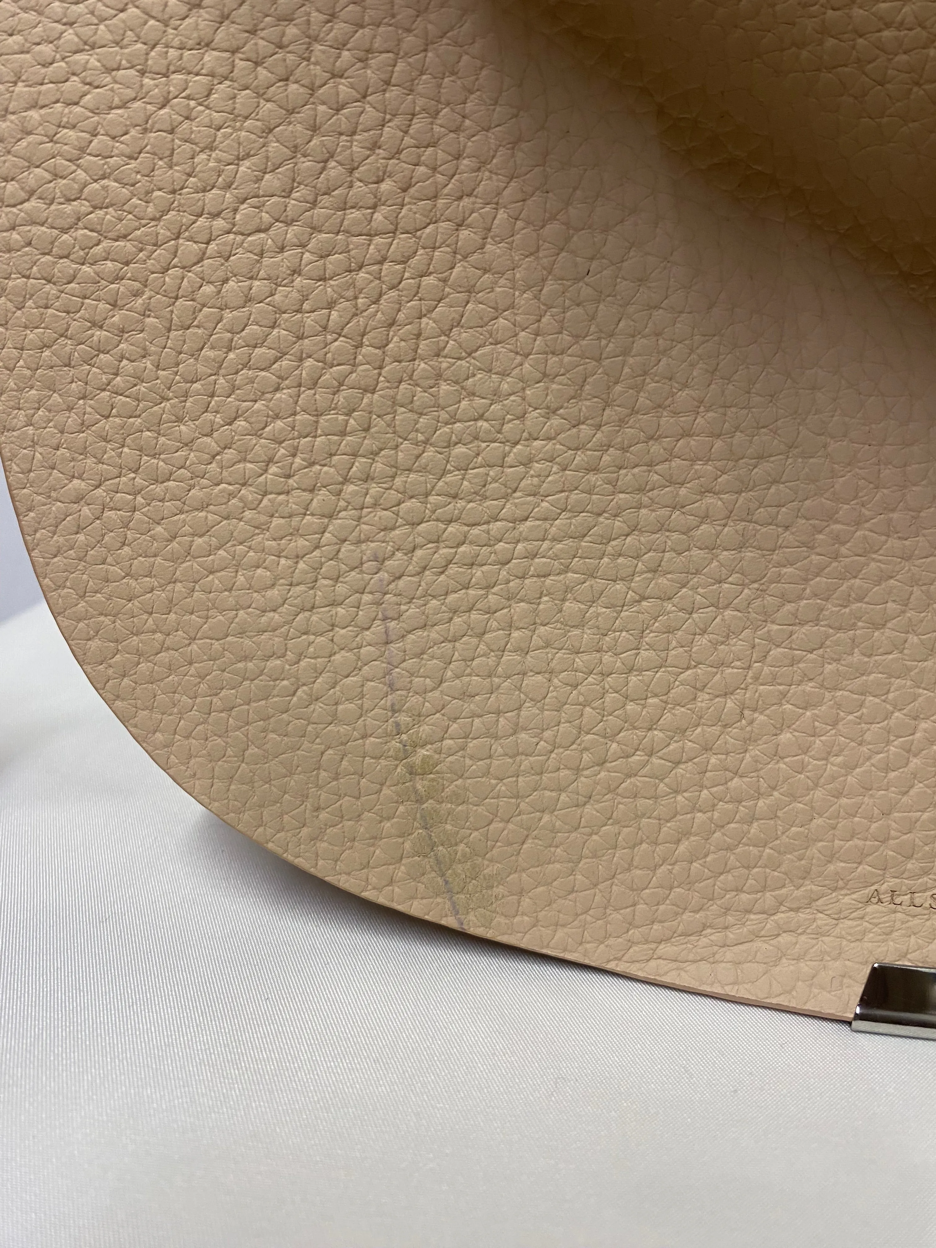 All Saints Captain Lea Leather Round Cross Body Bag Peach Pink 1 NWOT