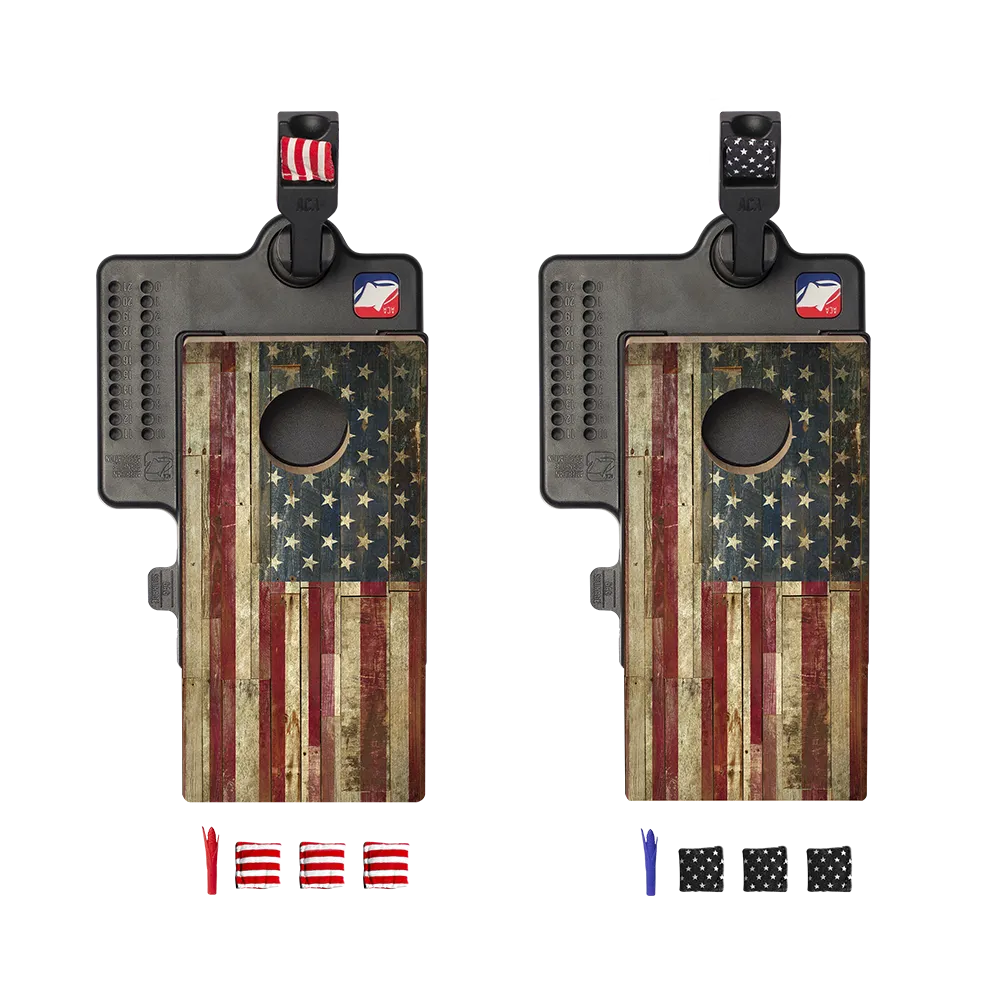American Flag Double Chuck Mini Cornhole Tabletop Game