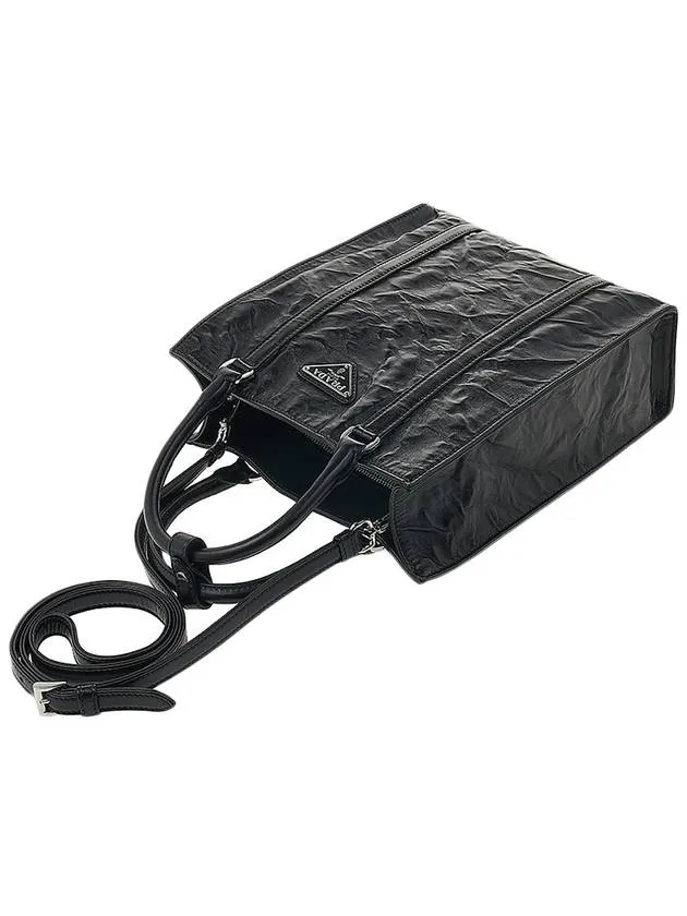 Antique Nappa Leather Mini Tote Bag Black