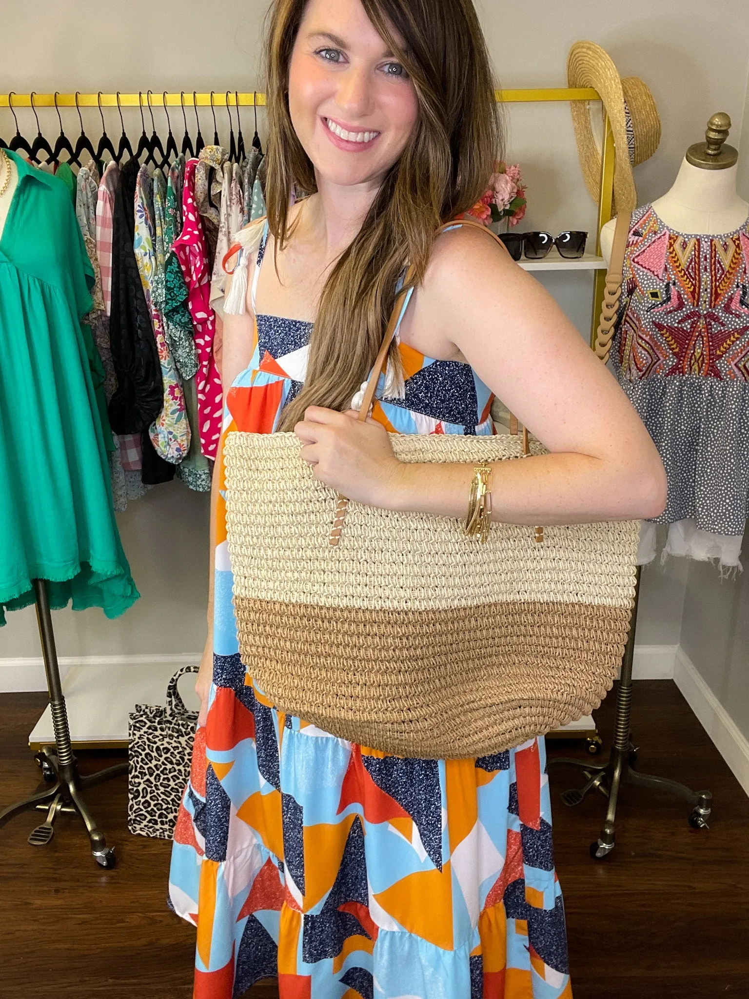 Beach Bag Tote in Tan