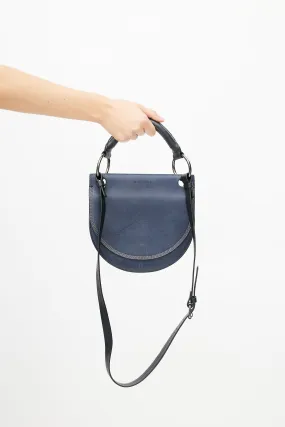 Blue Leather Double Sided Saddle Bag