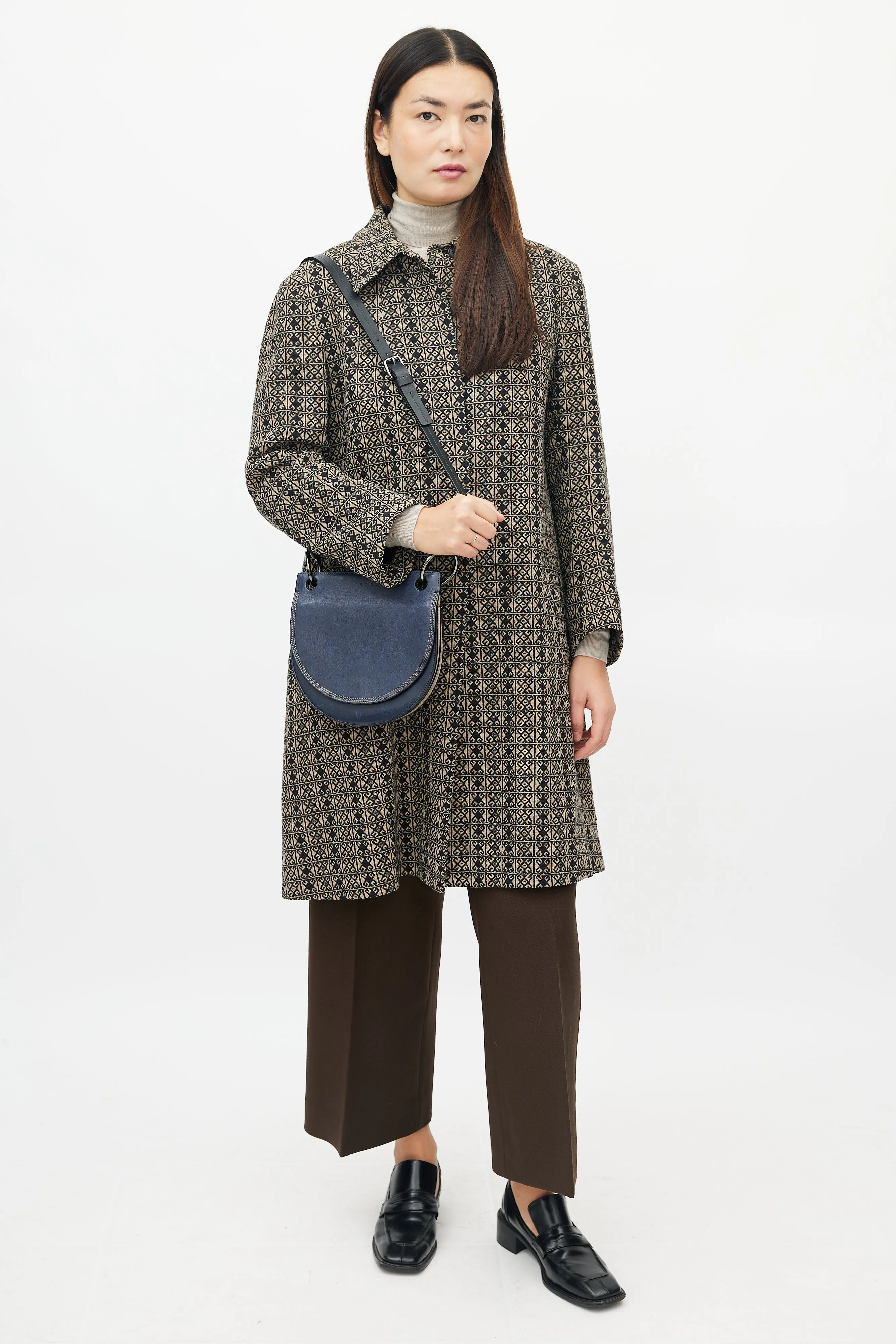 Blue Leather Double Sided Saddle Bag