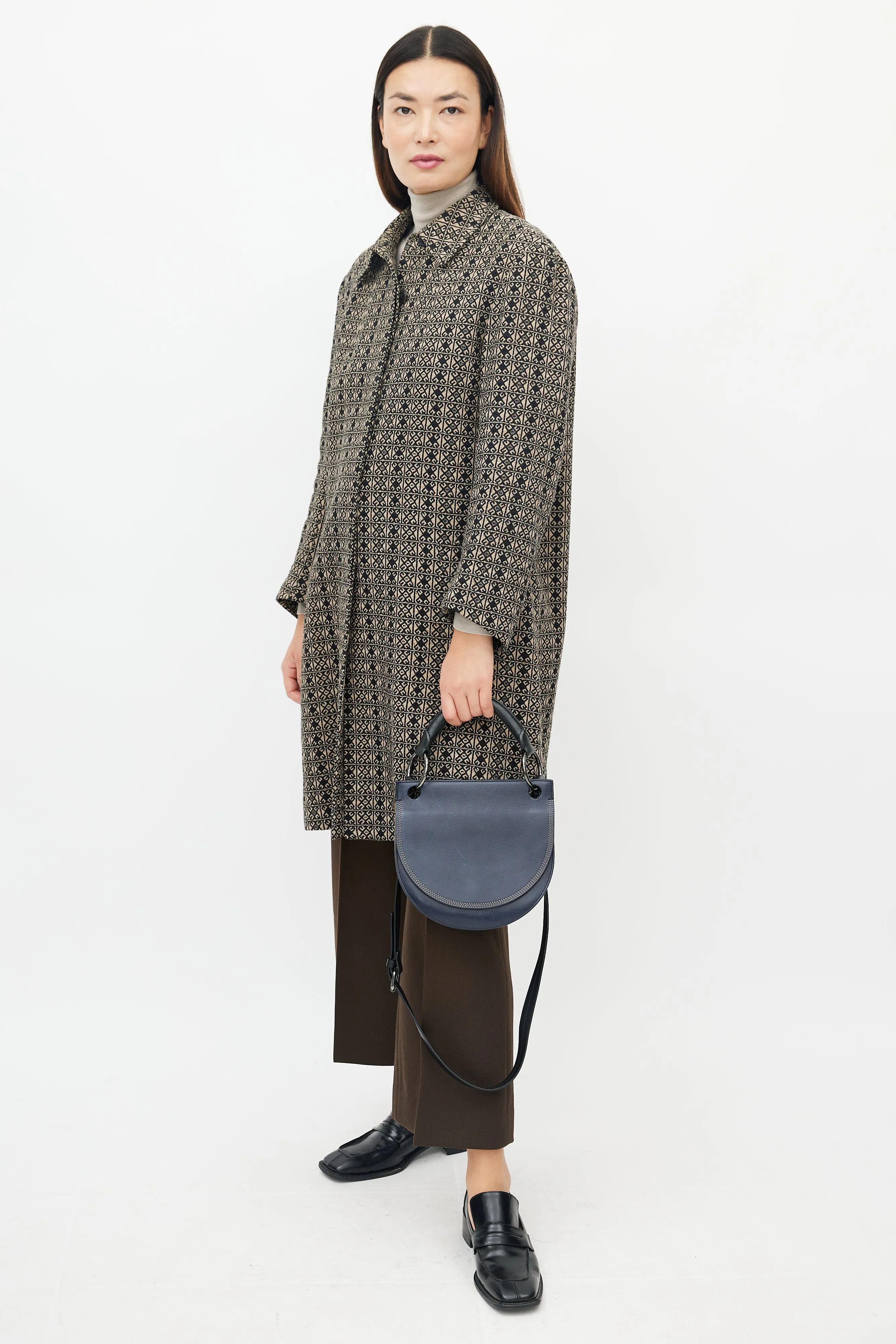 Blue Leather Double Sided Saddle Bag