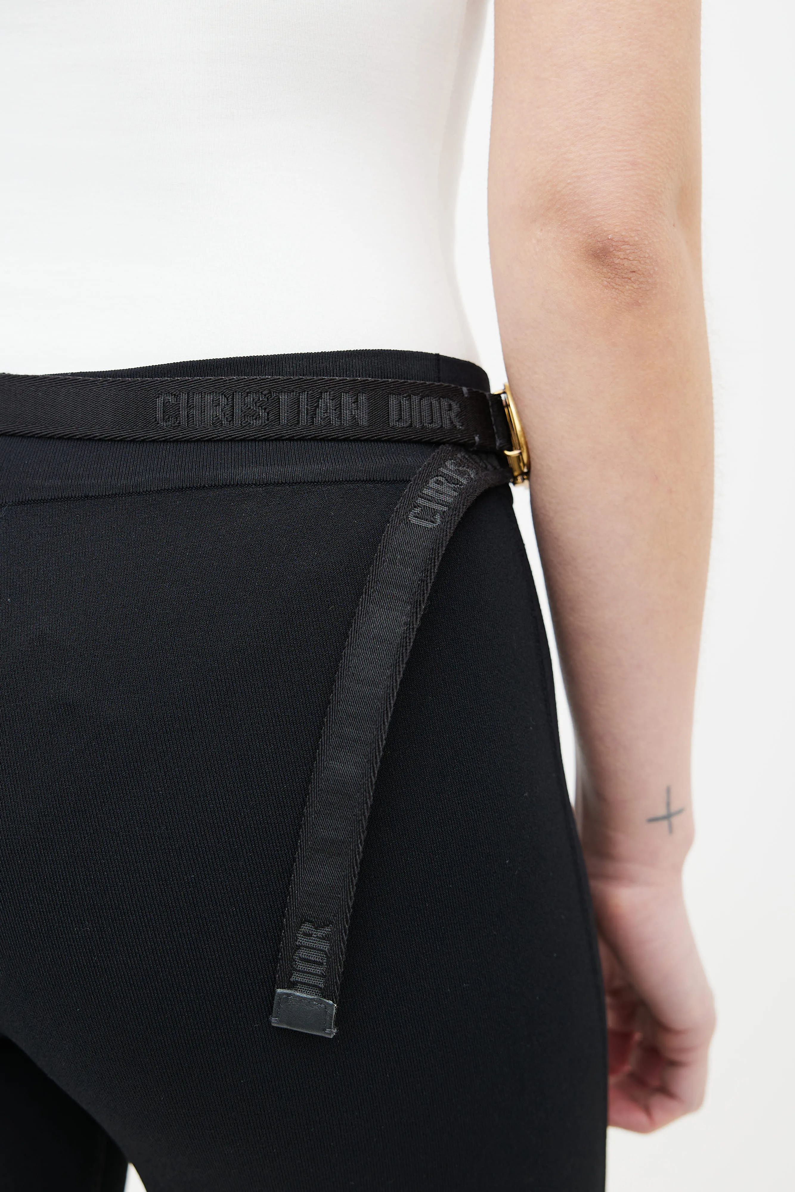Blue Oblique Jacquard Saddle Belt Pouch