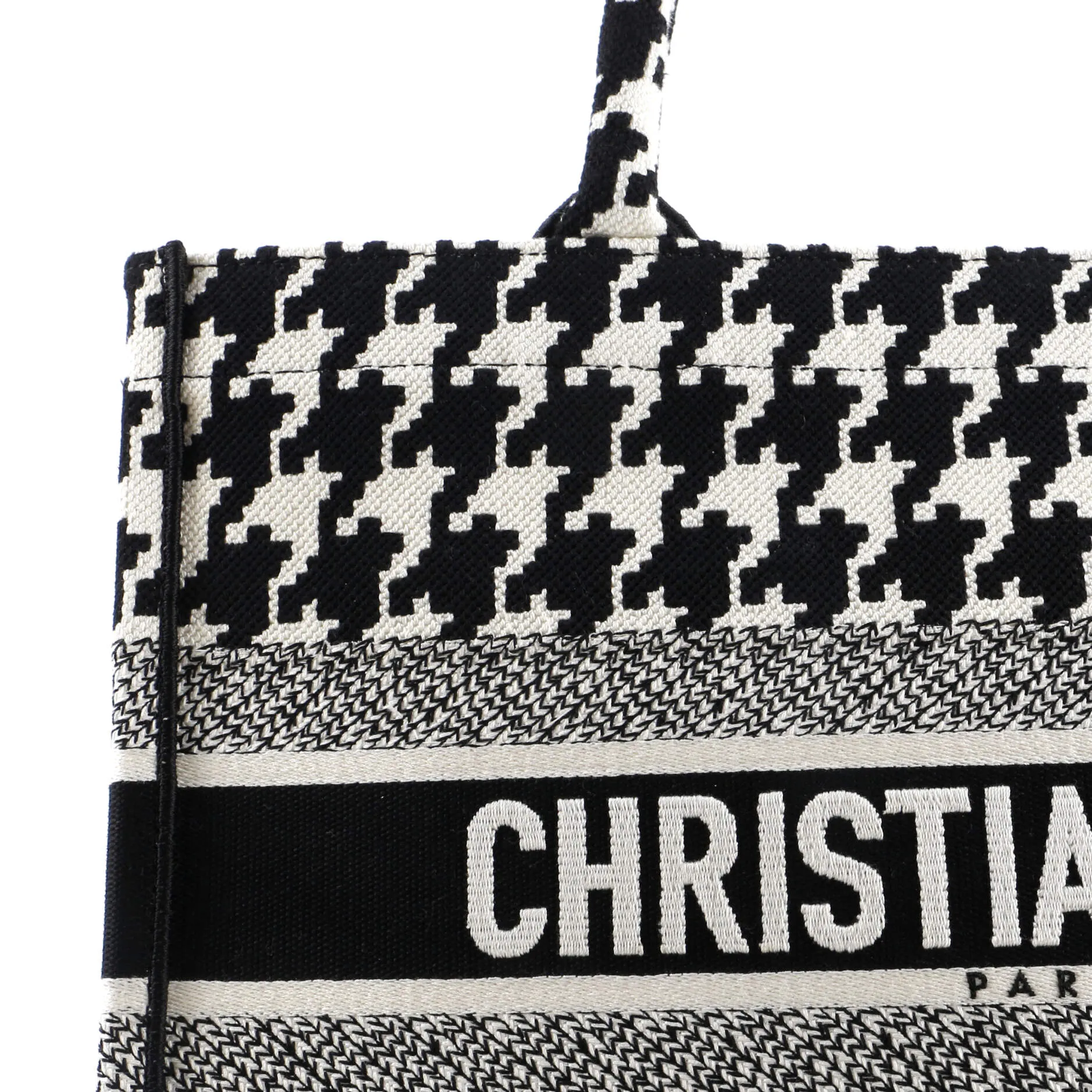 Book Tote Houndstooth Canvas Medium