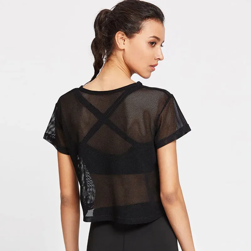 BreezeFit Mesh Yoga Top
