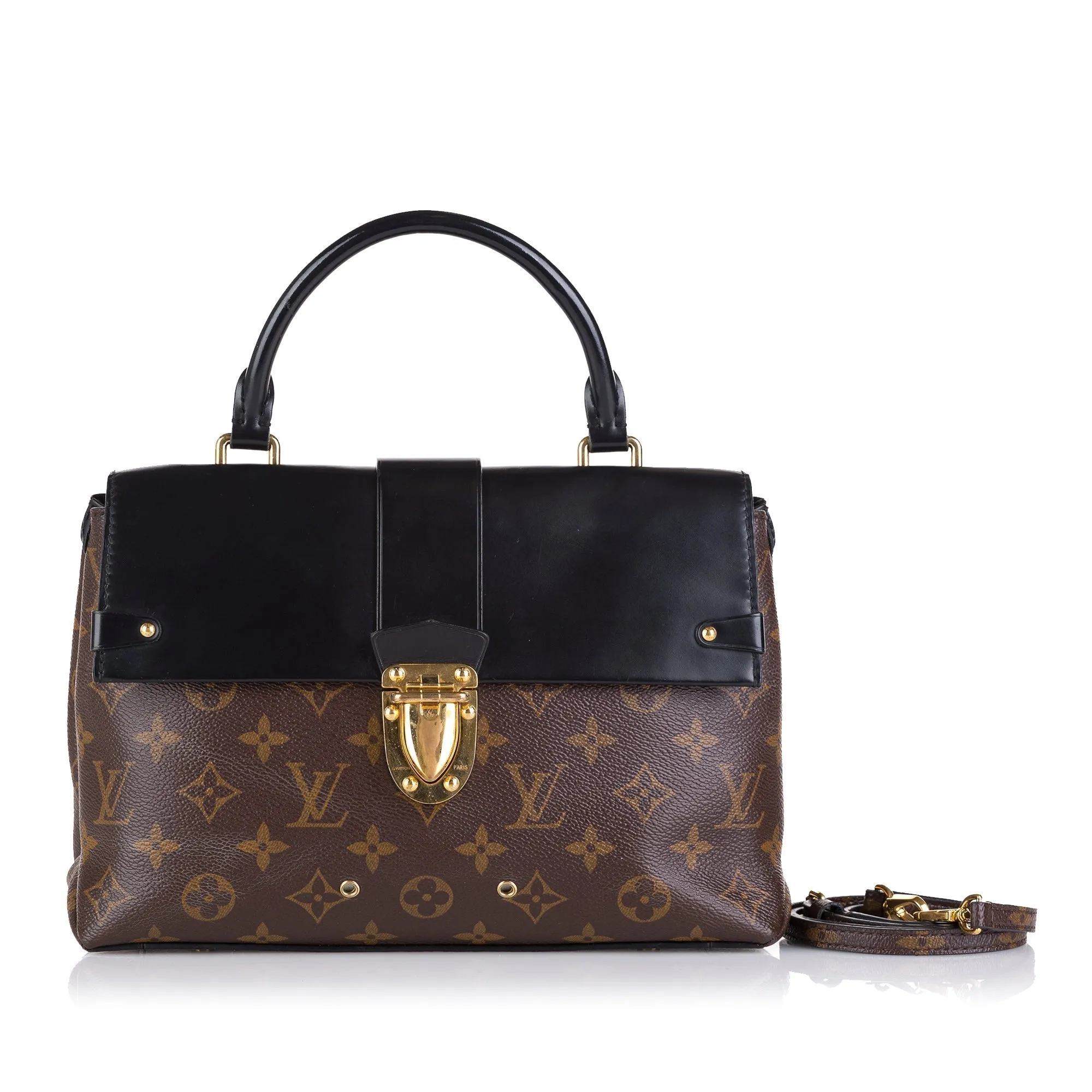 Brown Louis Vuitton Monogram One Handle Flap Satchel
