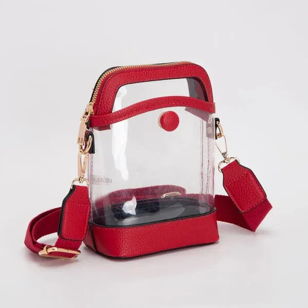 Carly Clear Mini Bucket Crossbody Bag