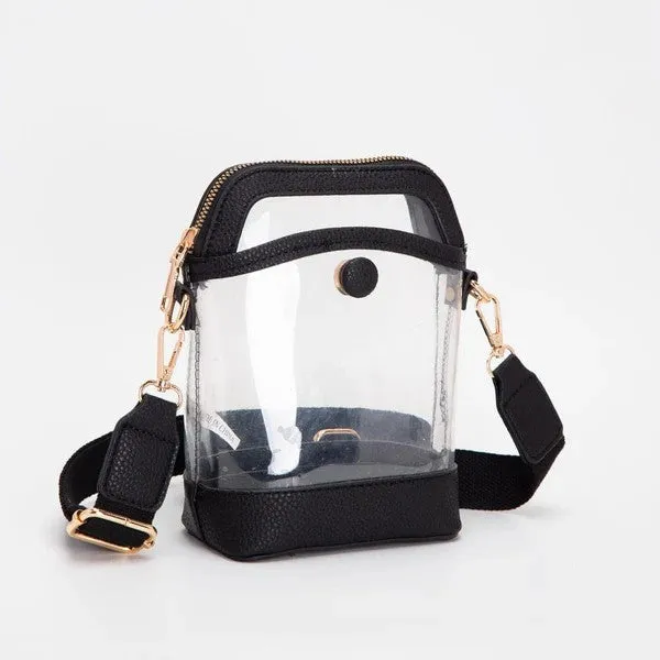 Carly Clear Mini Bucket Crossbody Bag