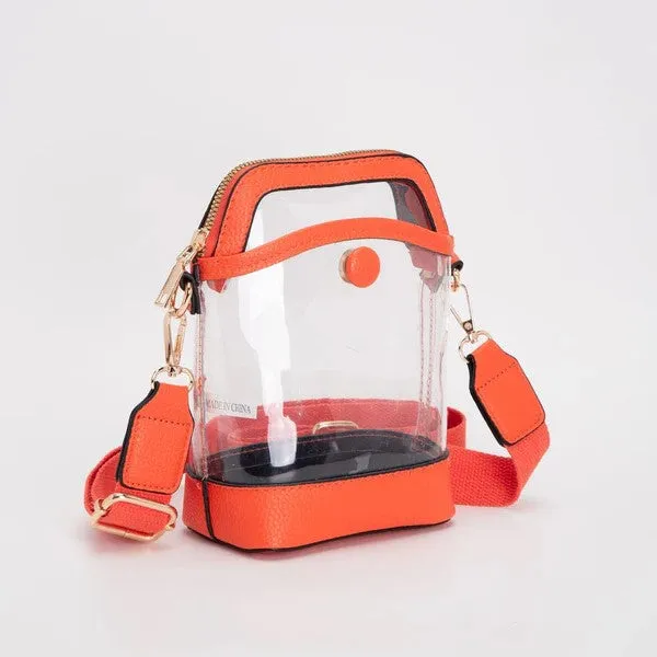 Carly Clear Mini Bucket Crossbody Bag