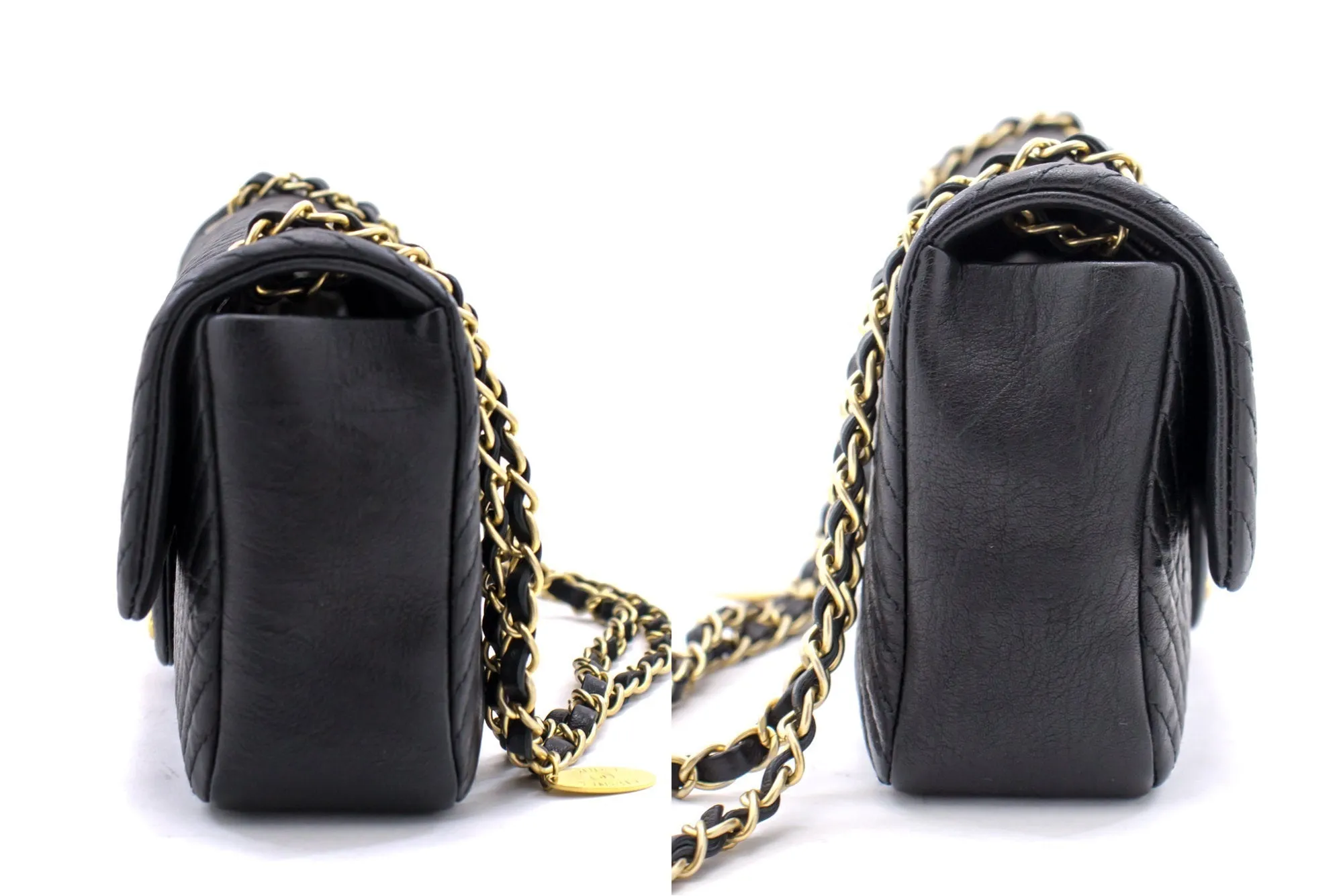 Chanel 2015 Chevron V-Stitch Leather Chain Flap Shoulder Bag