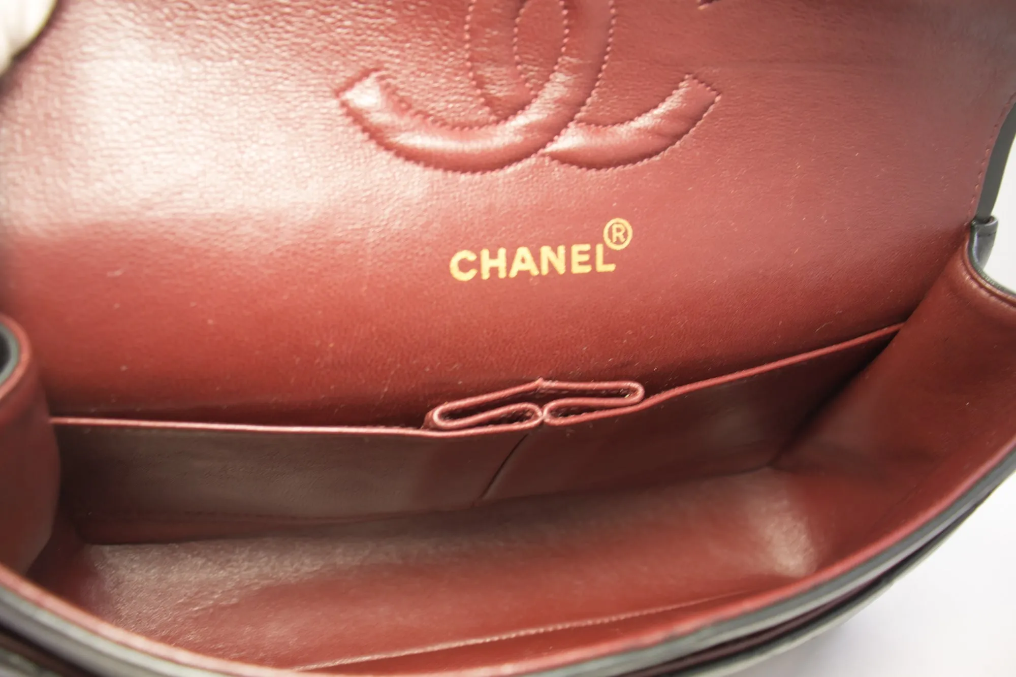 CHANEL 2.55 Double Flap Chain Shoulder Bag Black Lambskin Handbag