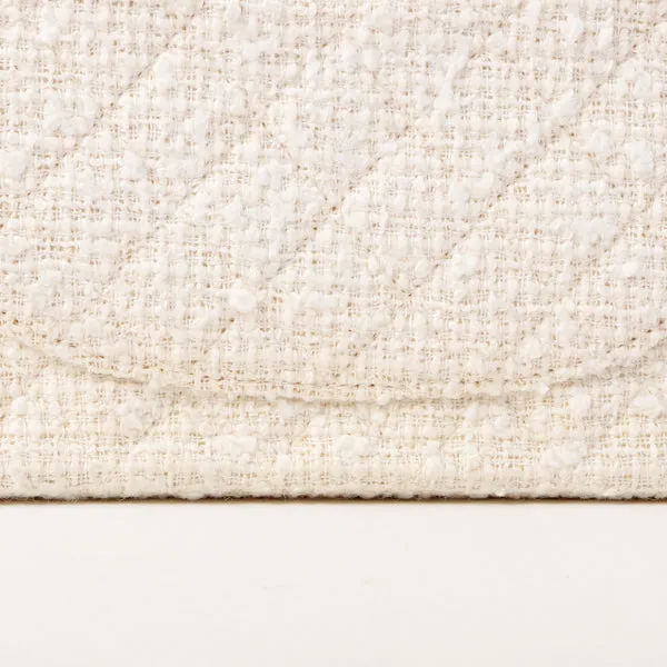 Chanel Around 2003 Made Tweed Classic Flap Chain Bag 25Cm White