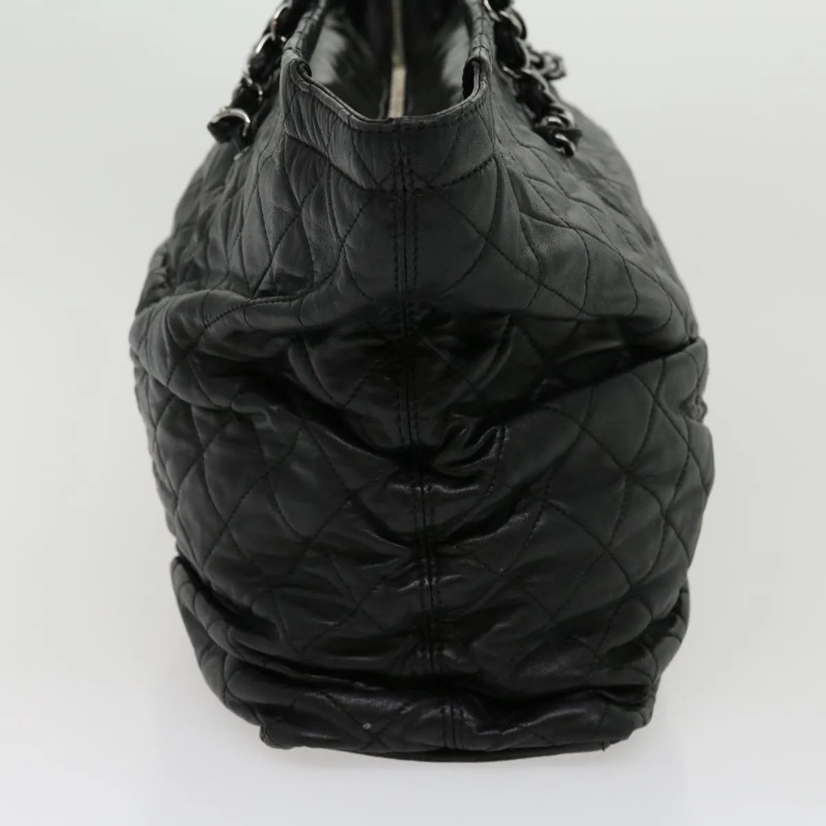 CHANEL Chain Matelasse Tote Bag Lamb Skin Black CC  ar7246A