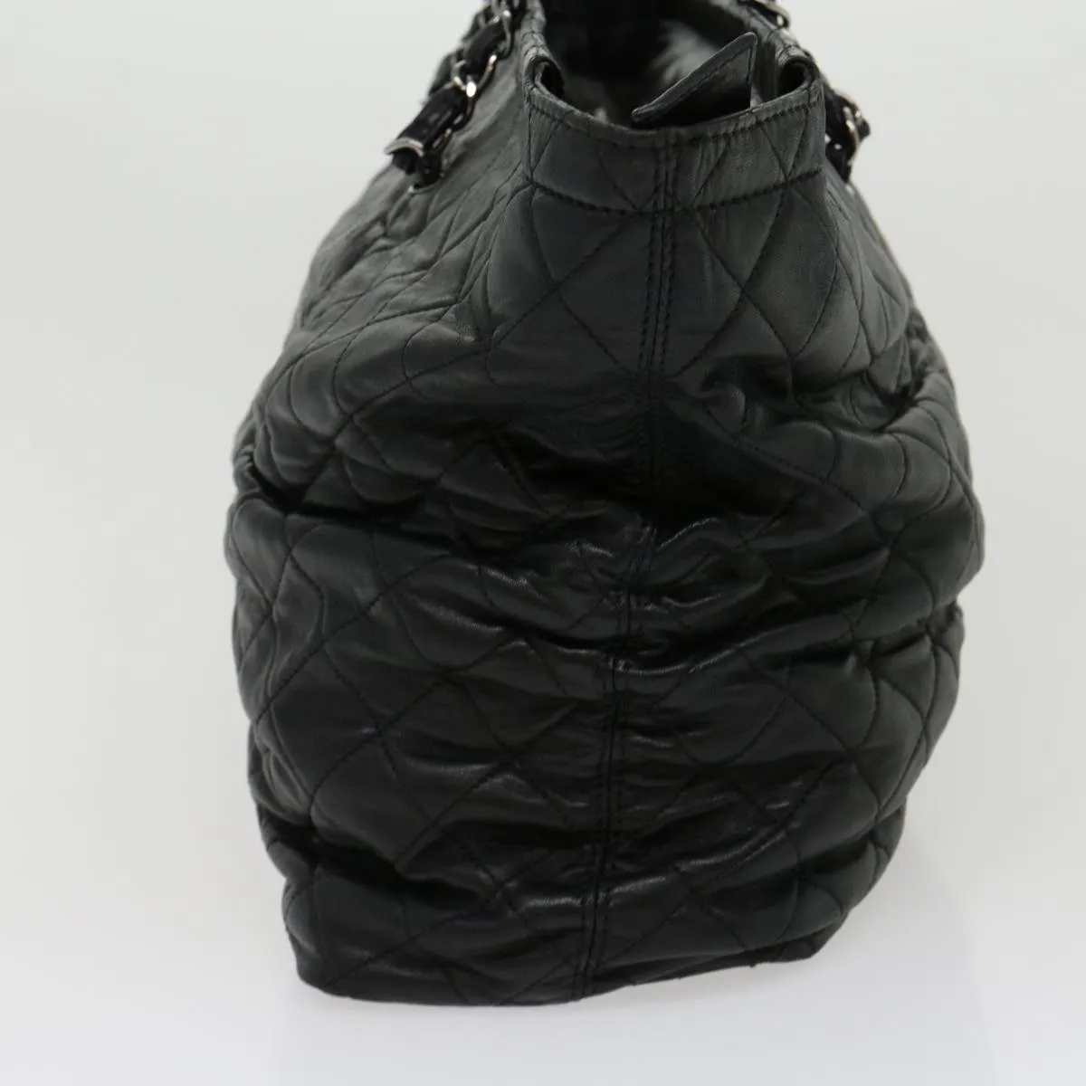 CHANEL Chain Matelasse Tote Bag Lamb Skin Black CC  ar7246A