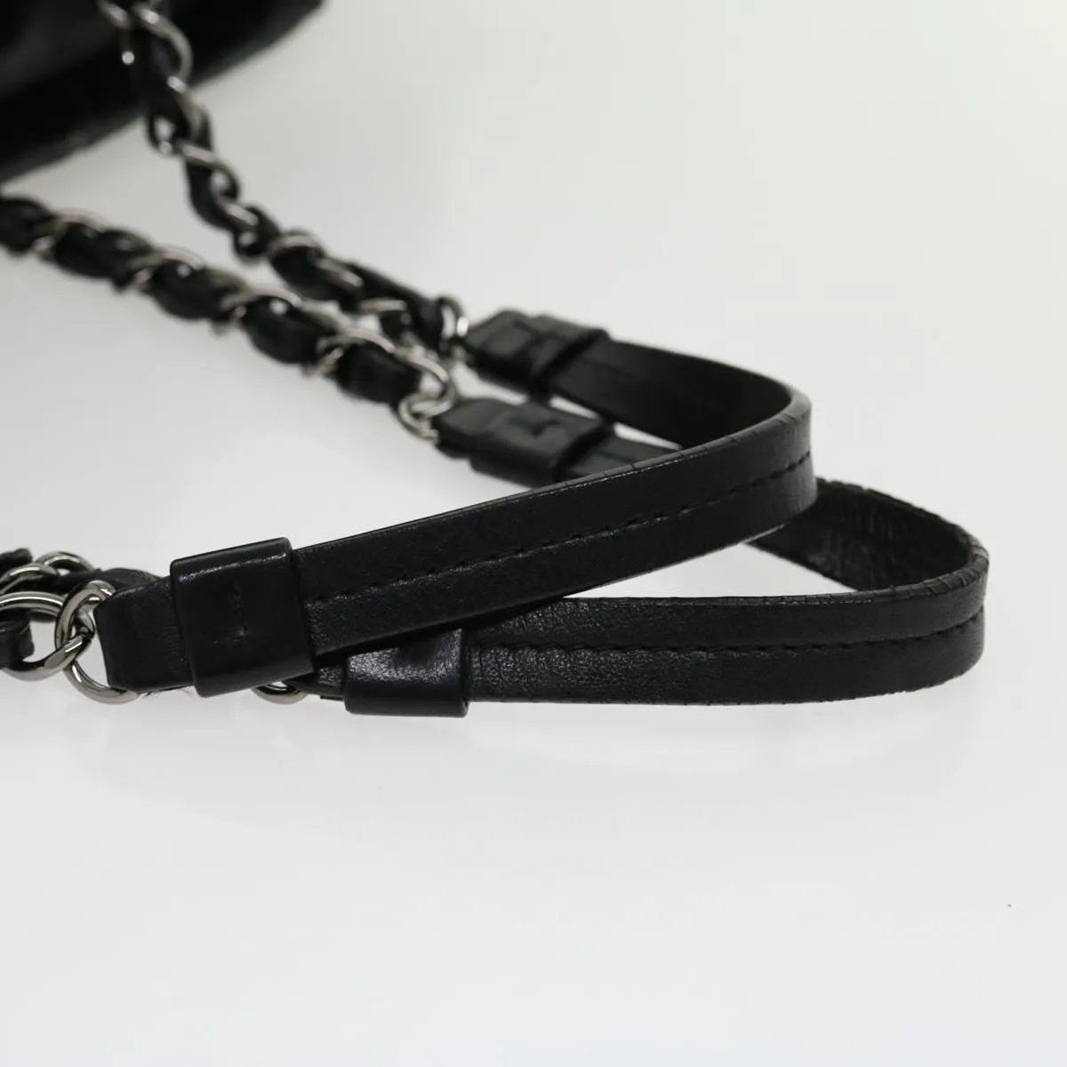 CHANEL Chain Matelasse Tote Bag Lamb Skin Black CC  ar7246A
