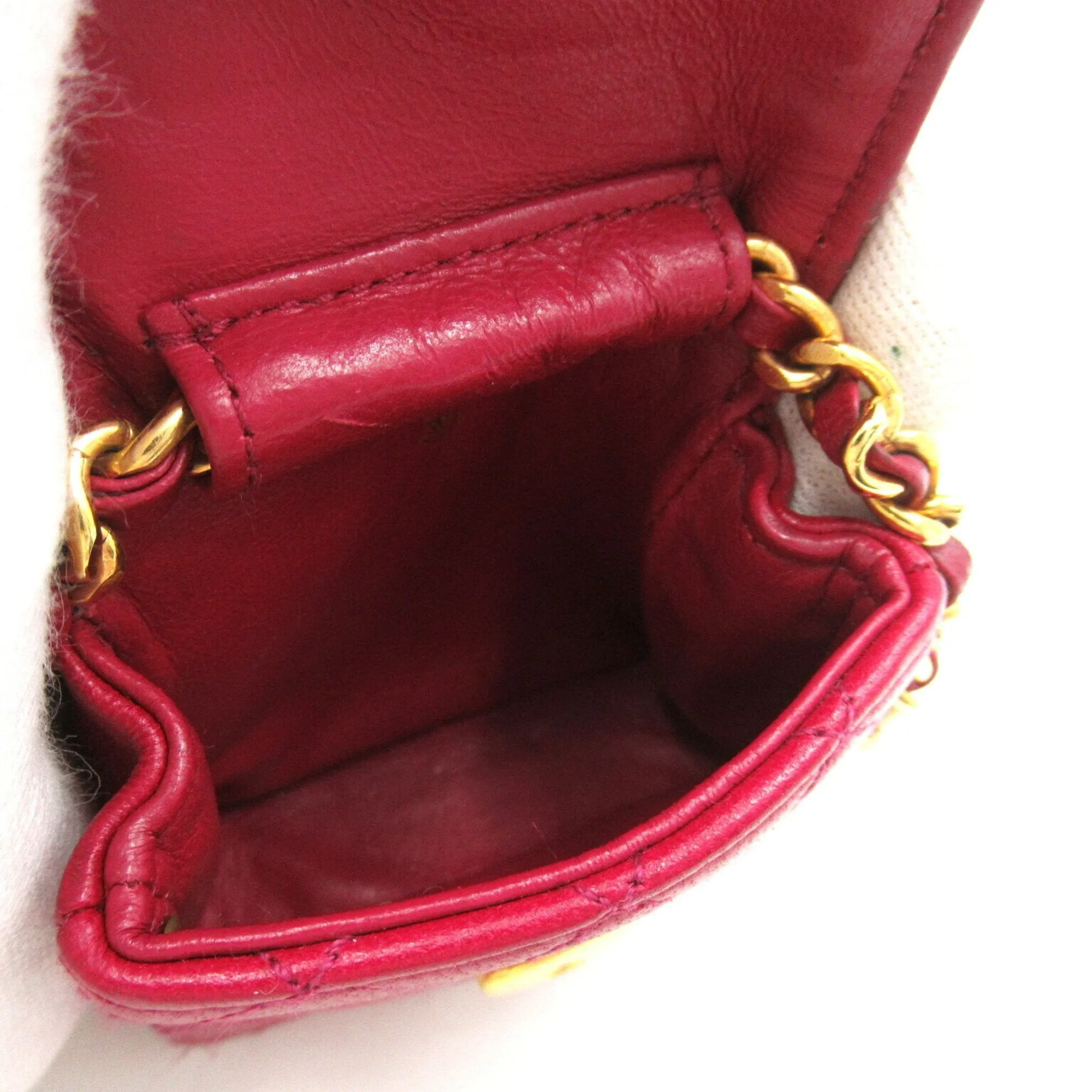 CHANEL Chain Pochette Shoulder Bag, Lambskin (Sheepskin), Women's, Purple