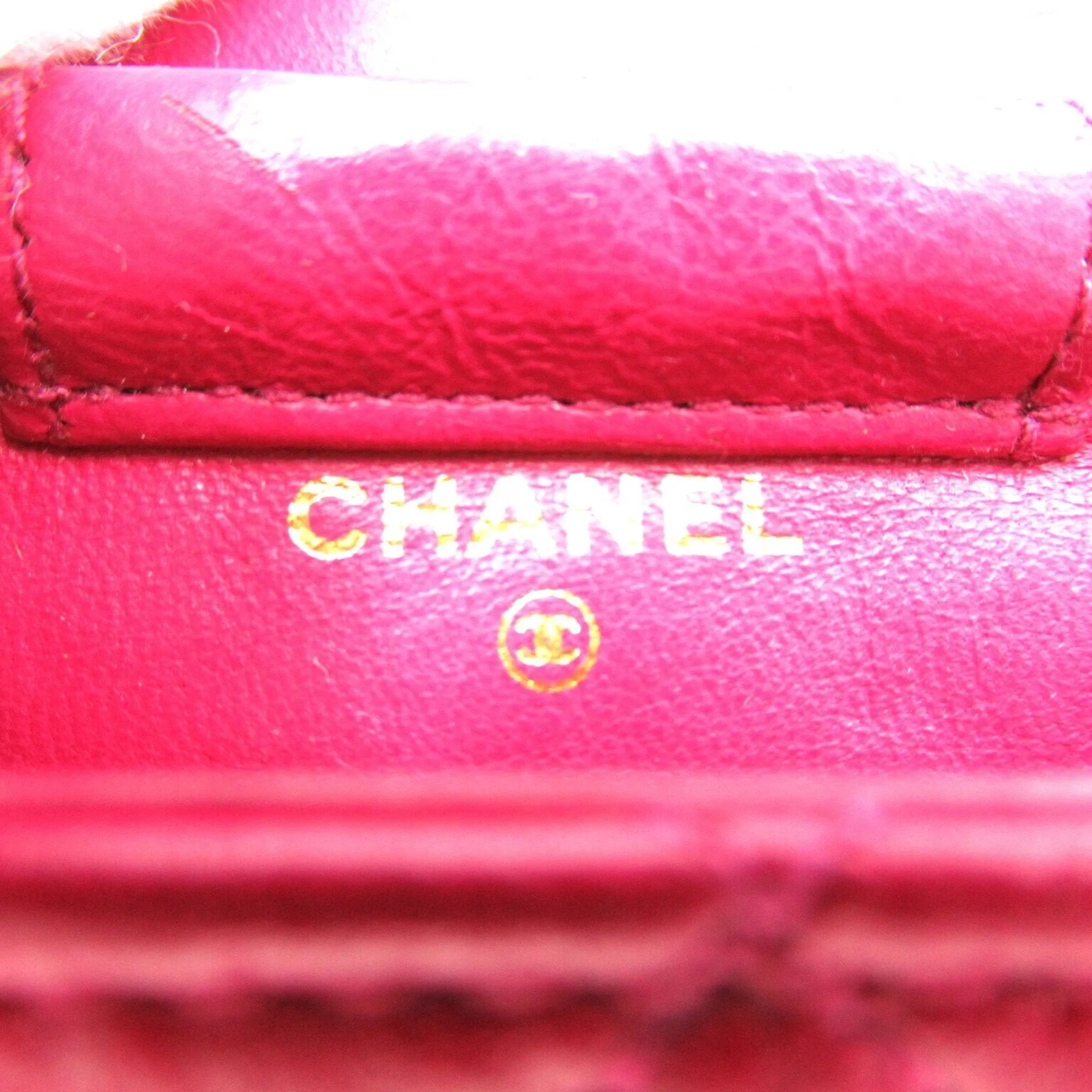 CHANEL Chain Pochette Shoulder Bag, Lambskin (Sheepskin), Women's, Purple