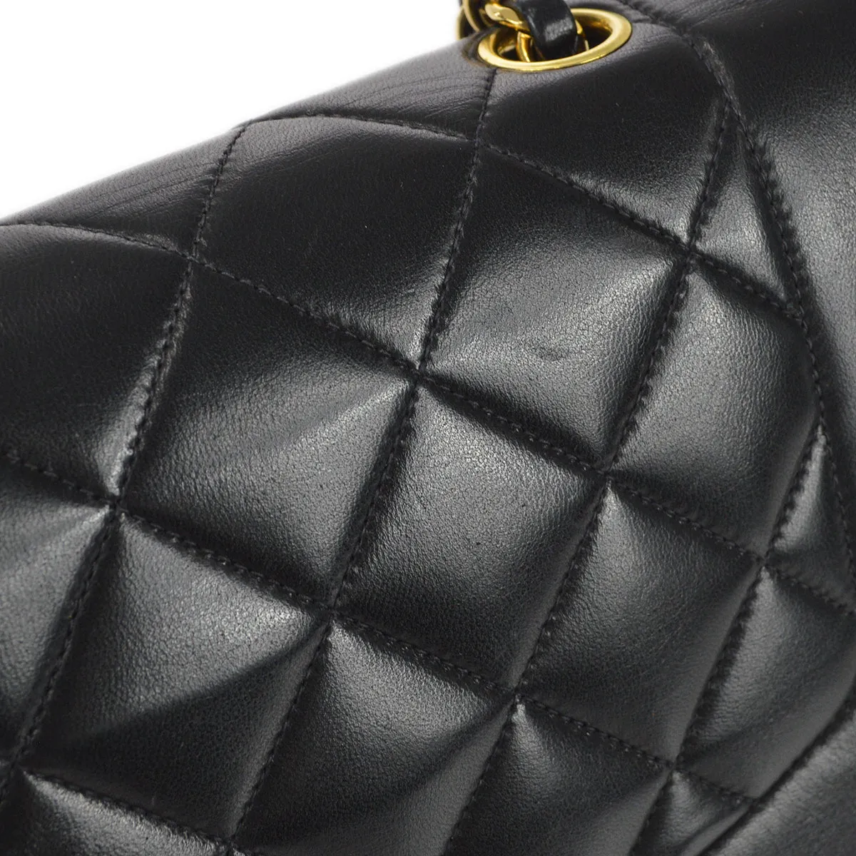 CHANEL Medium Diana Chain Shoulder Bag Black Lambskin 97552