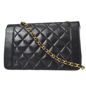 CHANEL Medium Diana Chain Shoulder Bag Black Lambskin 97552