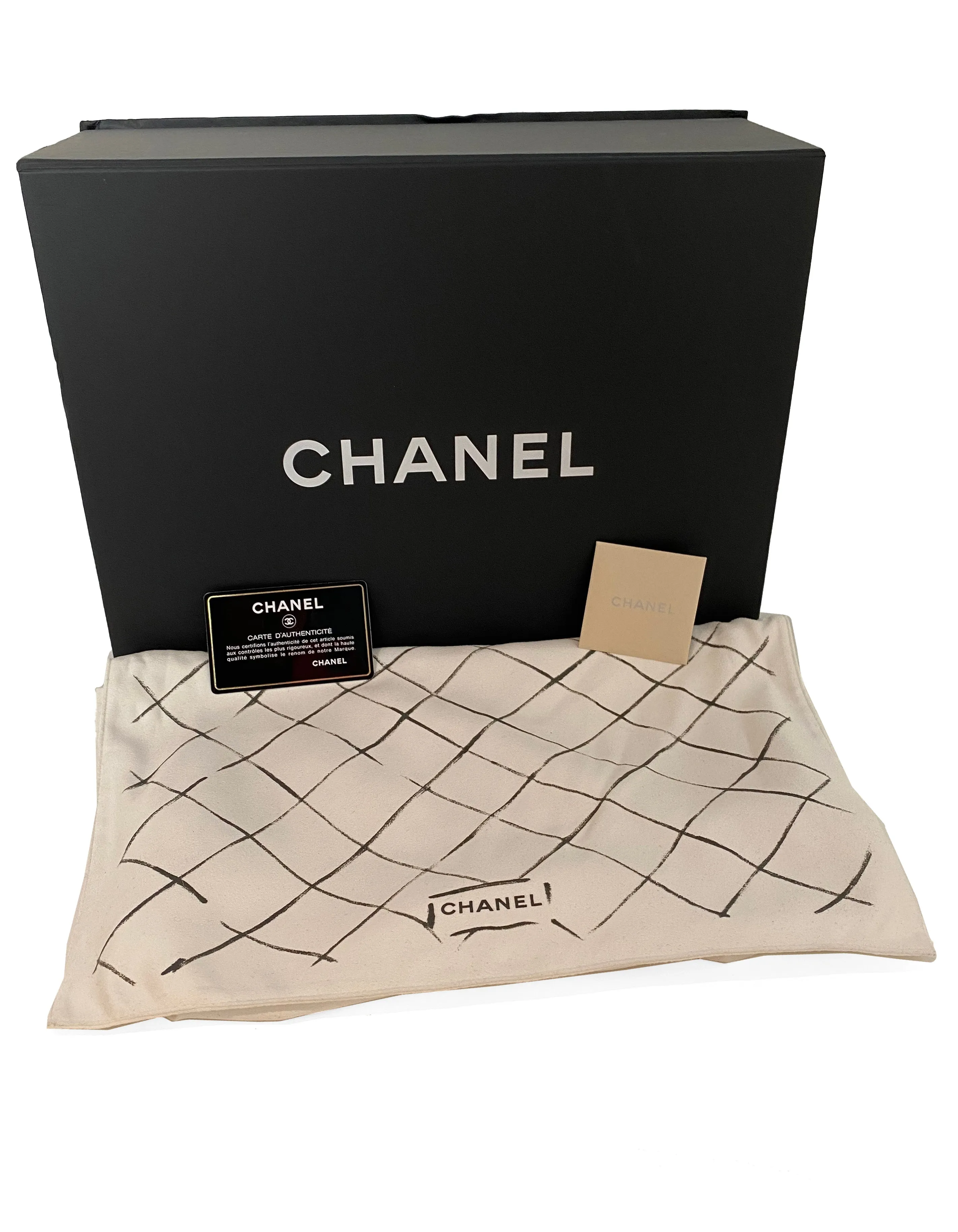Chanel White/Beige/Black Lambskin Quilted Colorblock Double Flap Jumbo