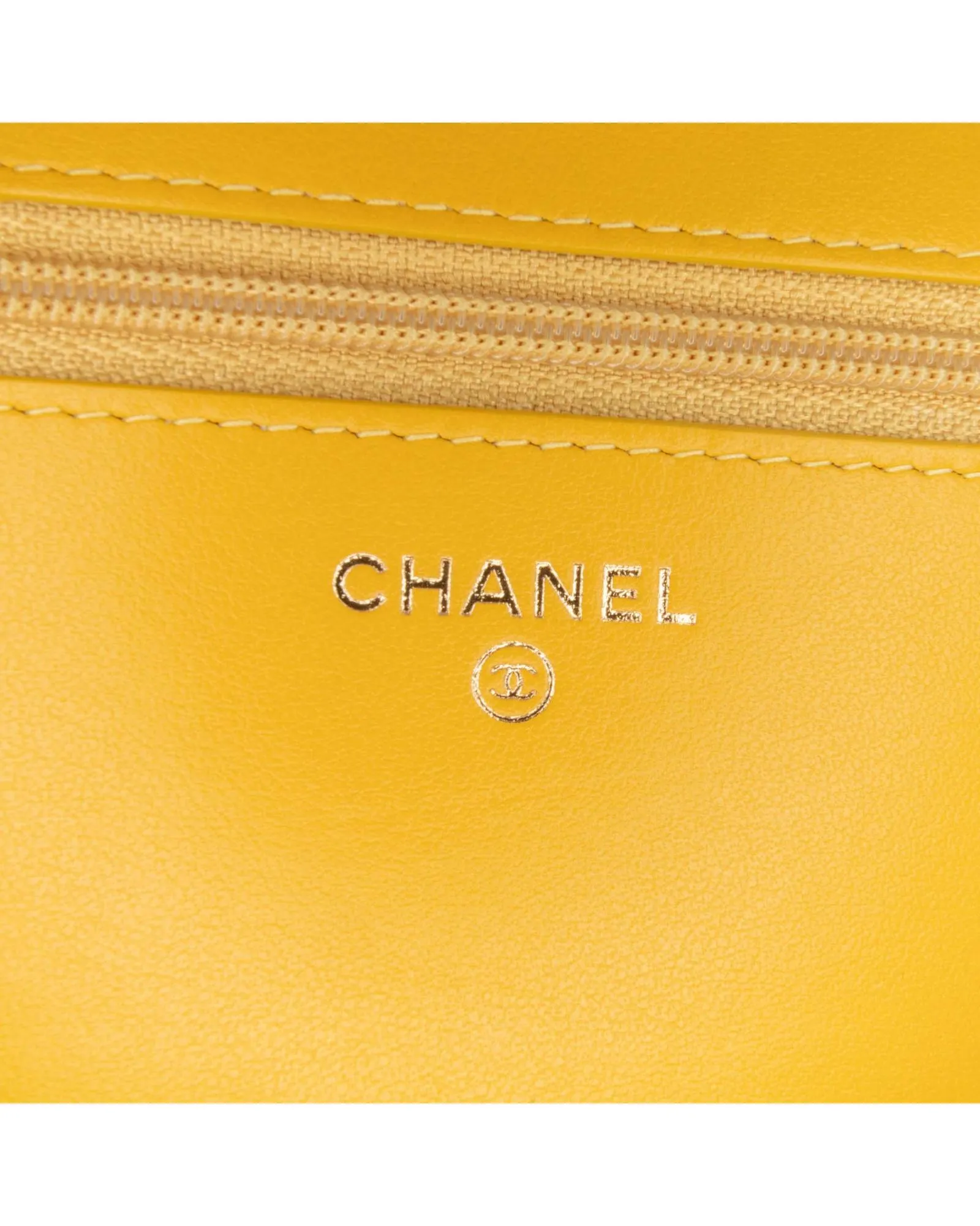 Chevron Quilted Leather Wallet On Chain