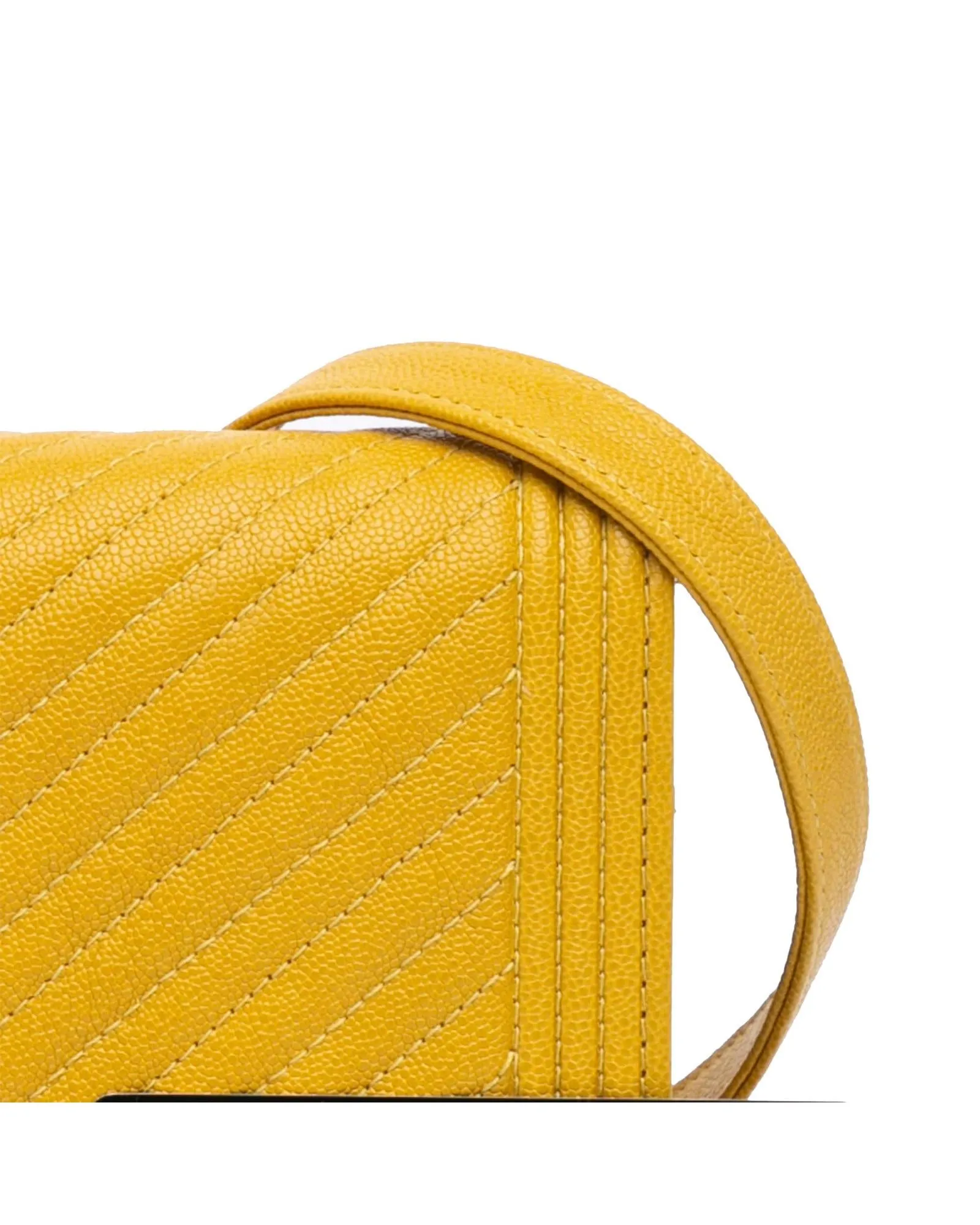 Chevron Quilted Leather Wallet On Chain