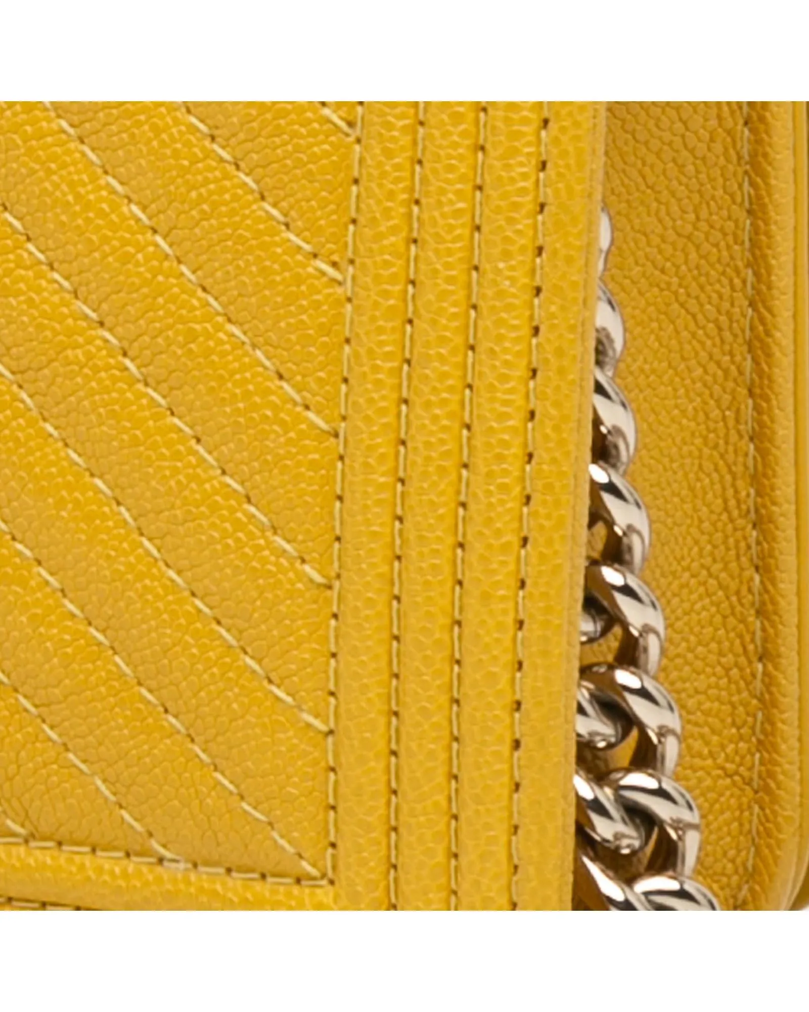 Chevron Quilted Leather Wallet On Chain