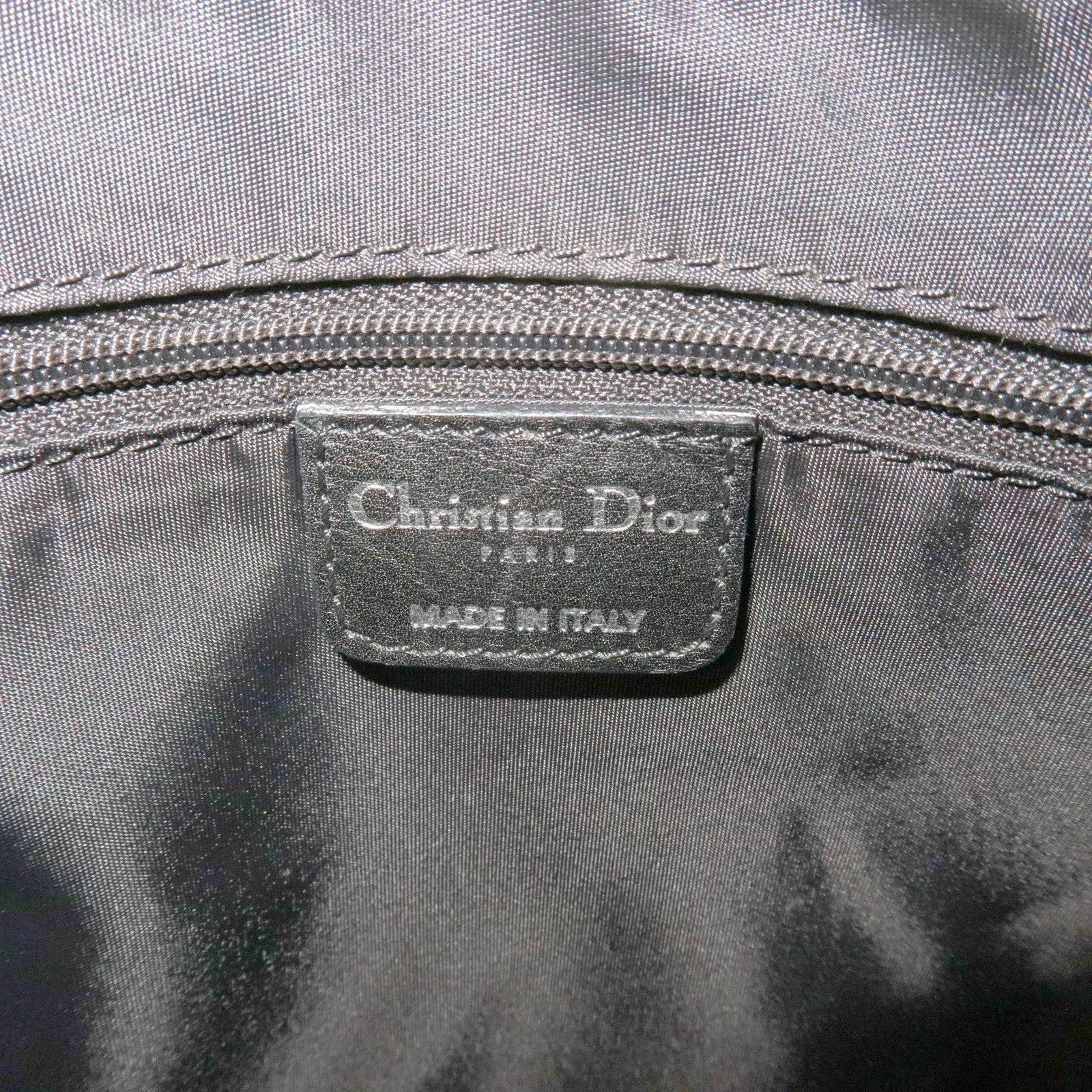 Christian Dior Lovely Canvas Leather Shoulder Bag Black
