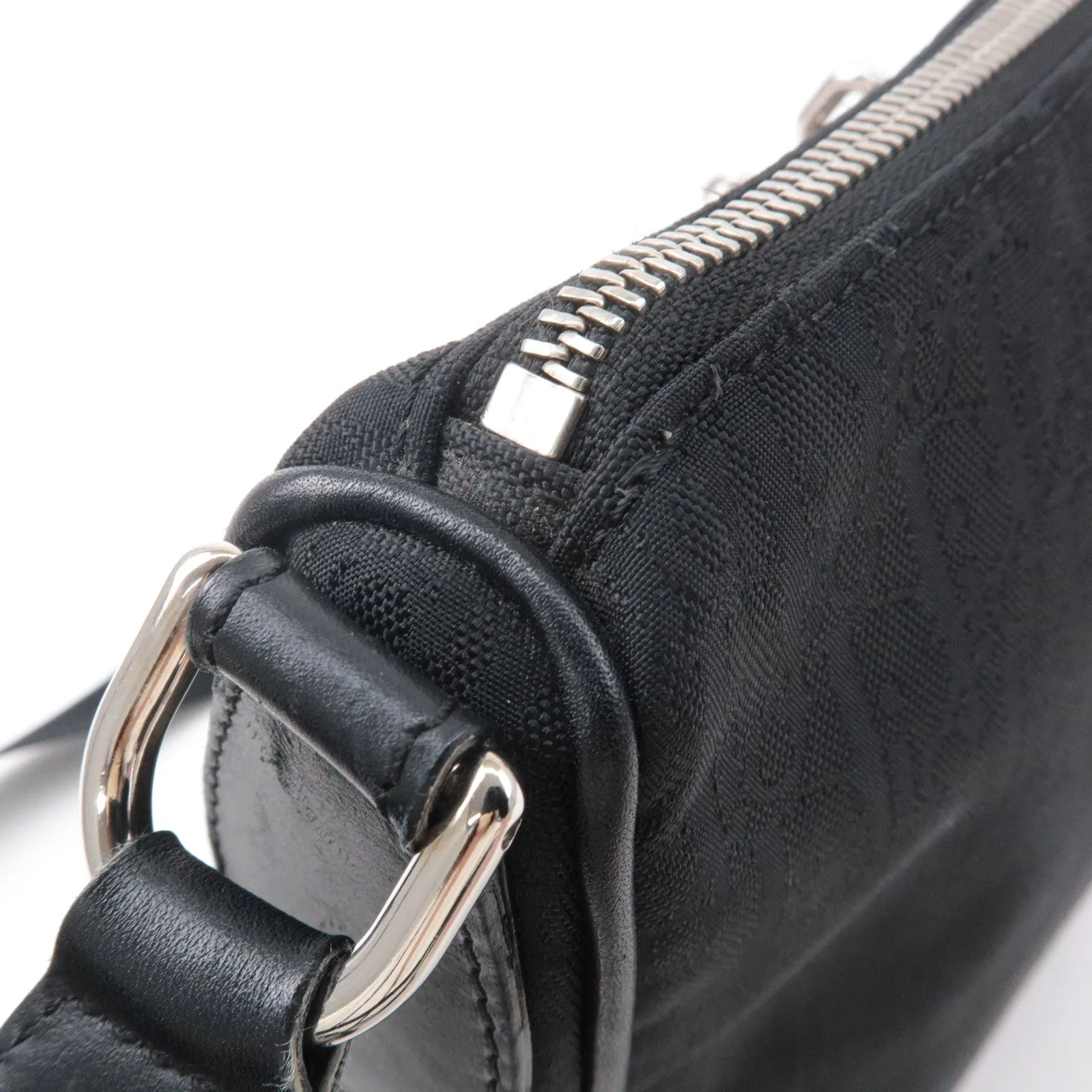 Christian Dior Lovely Canvas Leather Shoulder Bag Black