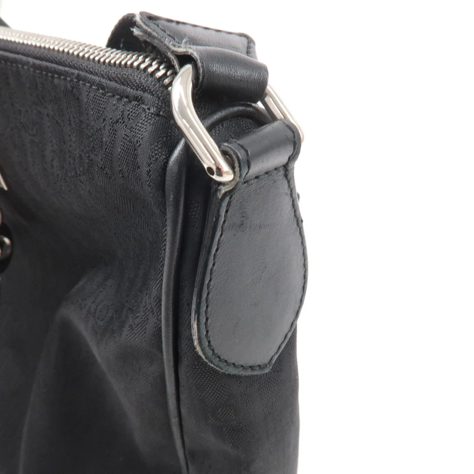 Christian Dior Lovely Canvas Leather Shoulder Bag Black