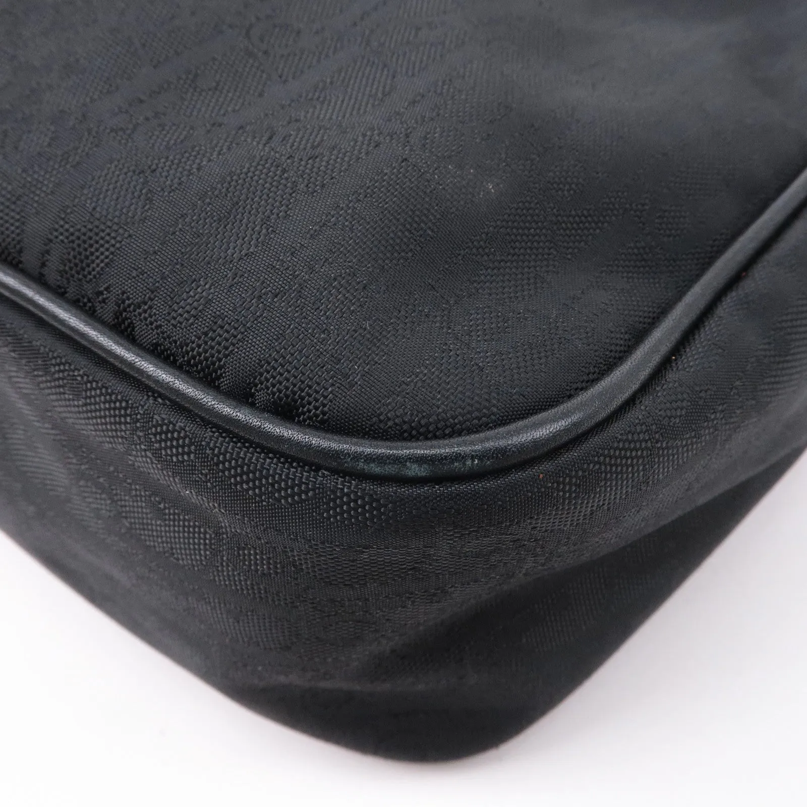 Christian Dior Lovely Canvas Leather Shoulder Bag Black