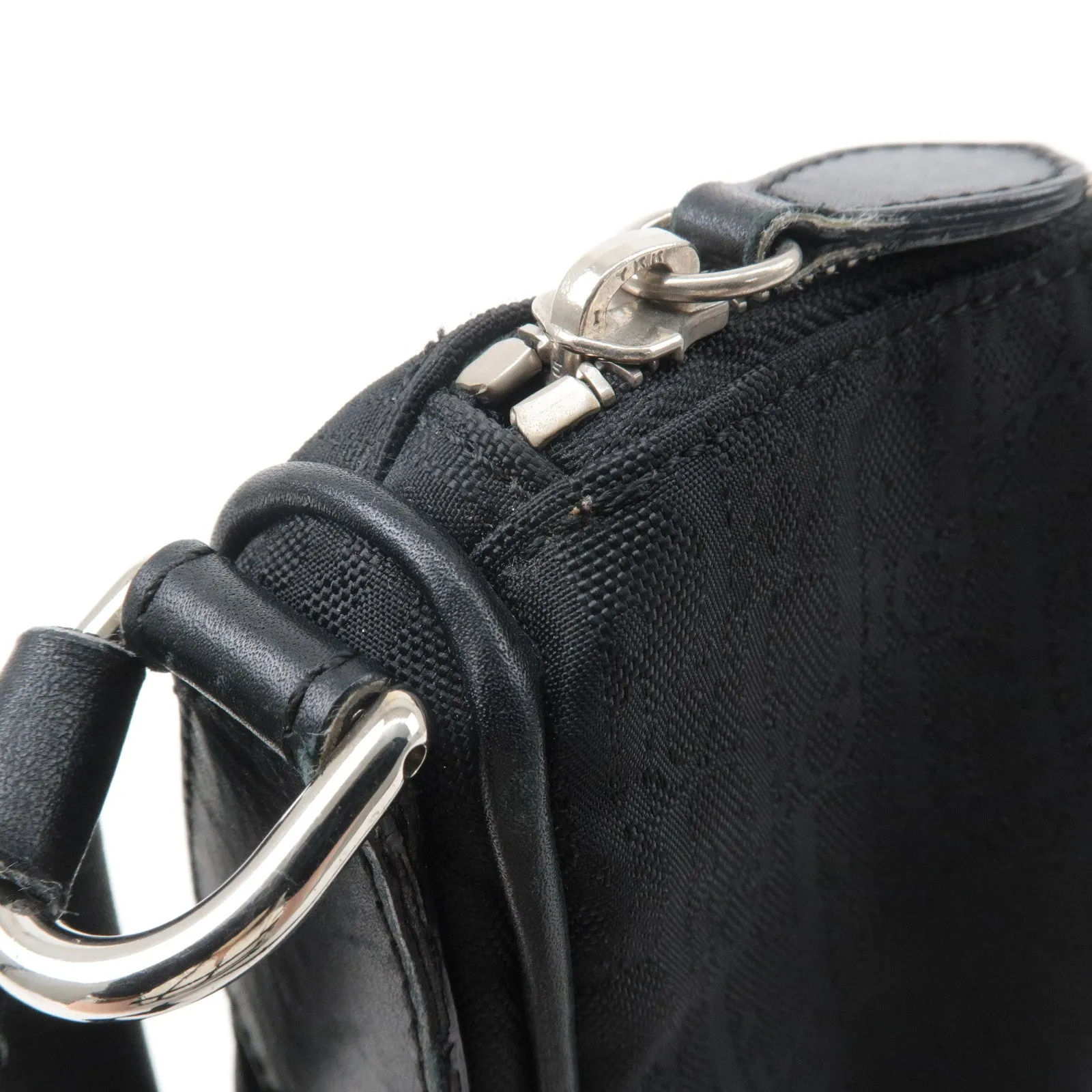 Christian Dior Lovely Canvas Leather Shoulder Bag Black