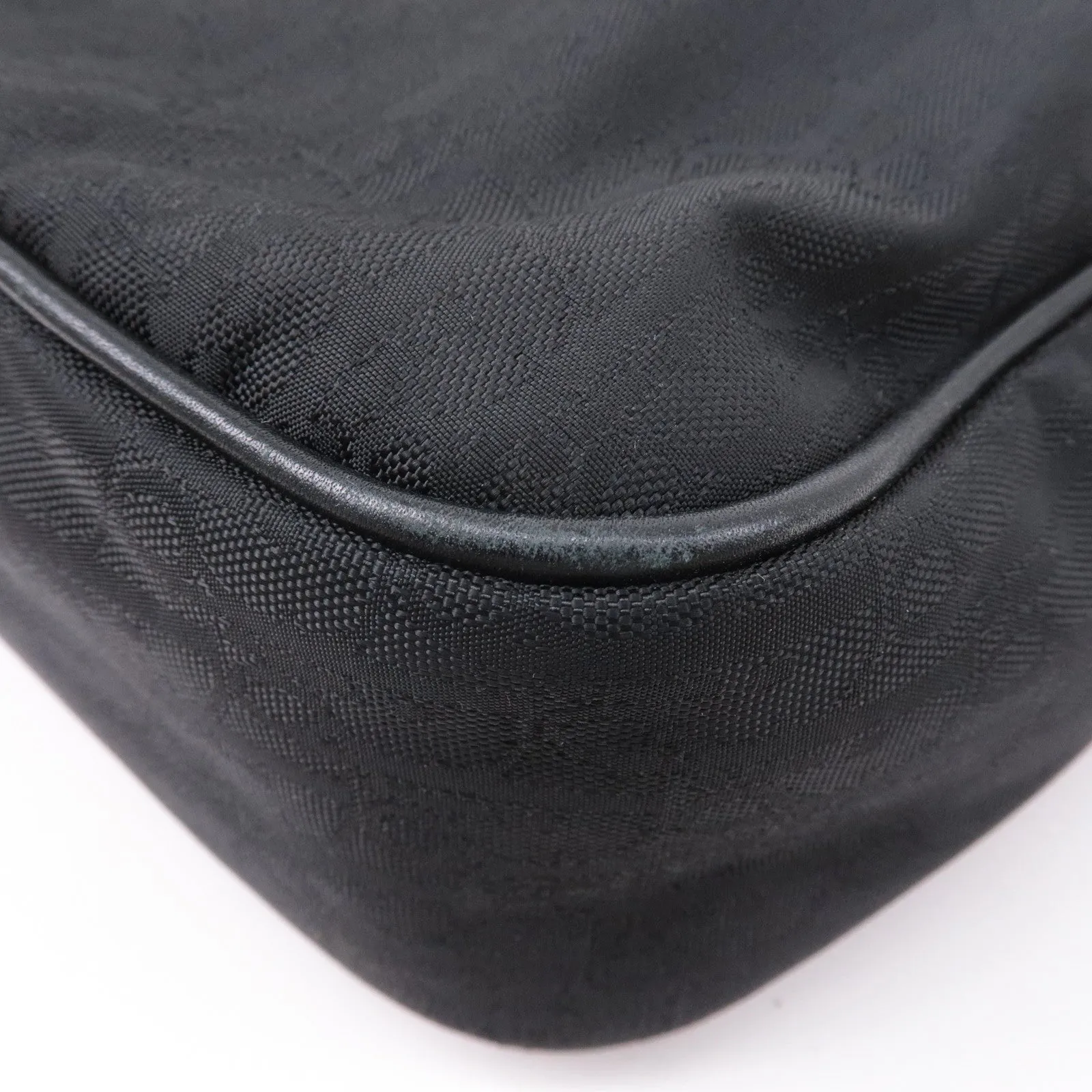 Christian Dior Lovely Canvas Leather Shoulder Bag Black