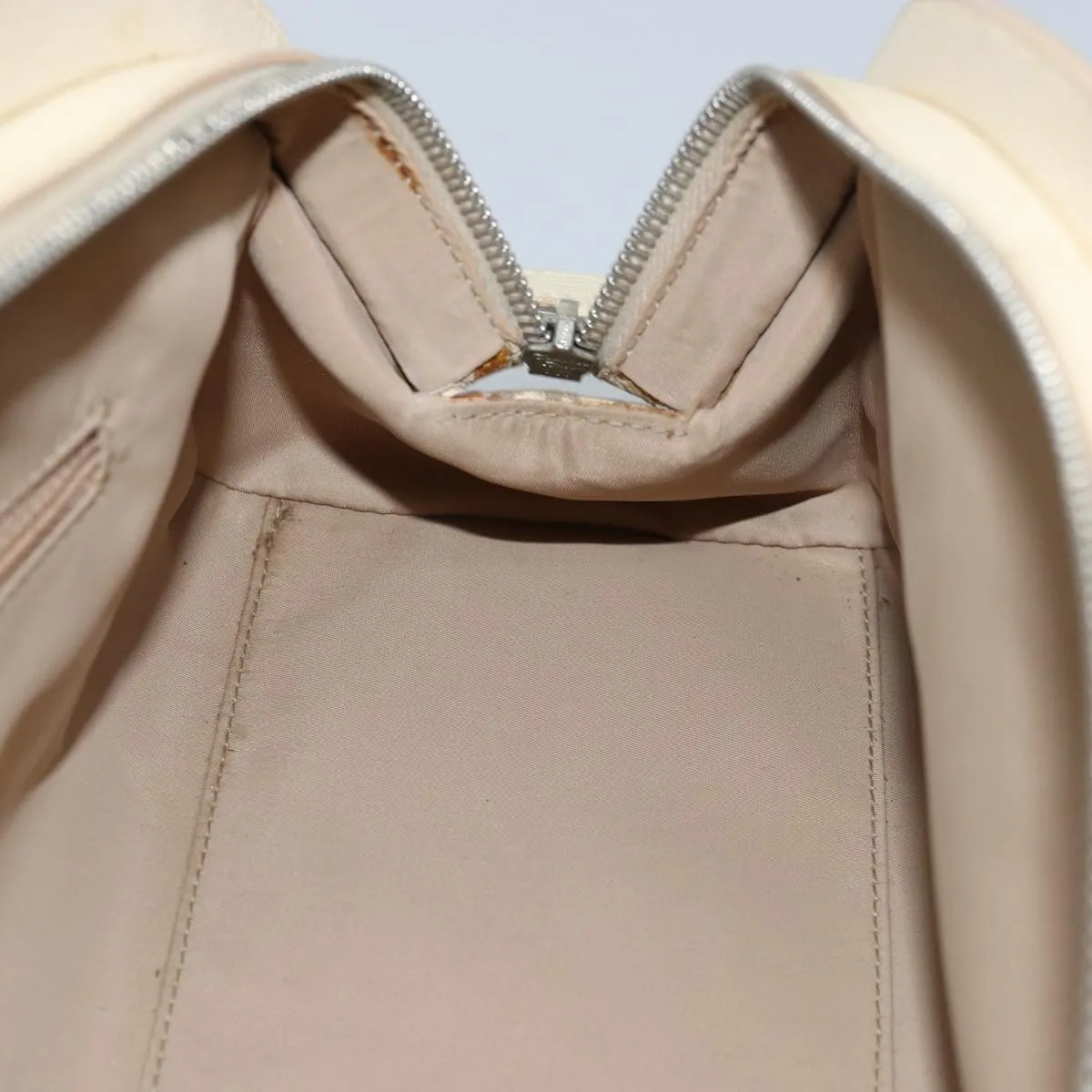 CHRISTIAN DIOR Trotter Canvas Flower Embroidery Hand Bag Beige Auth ep4471