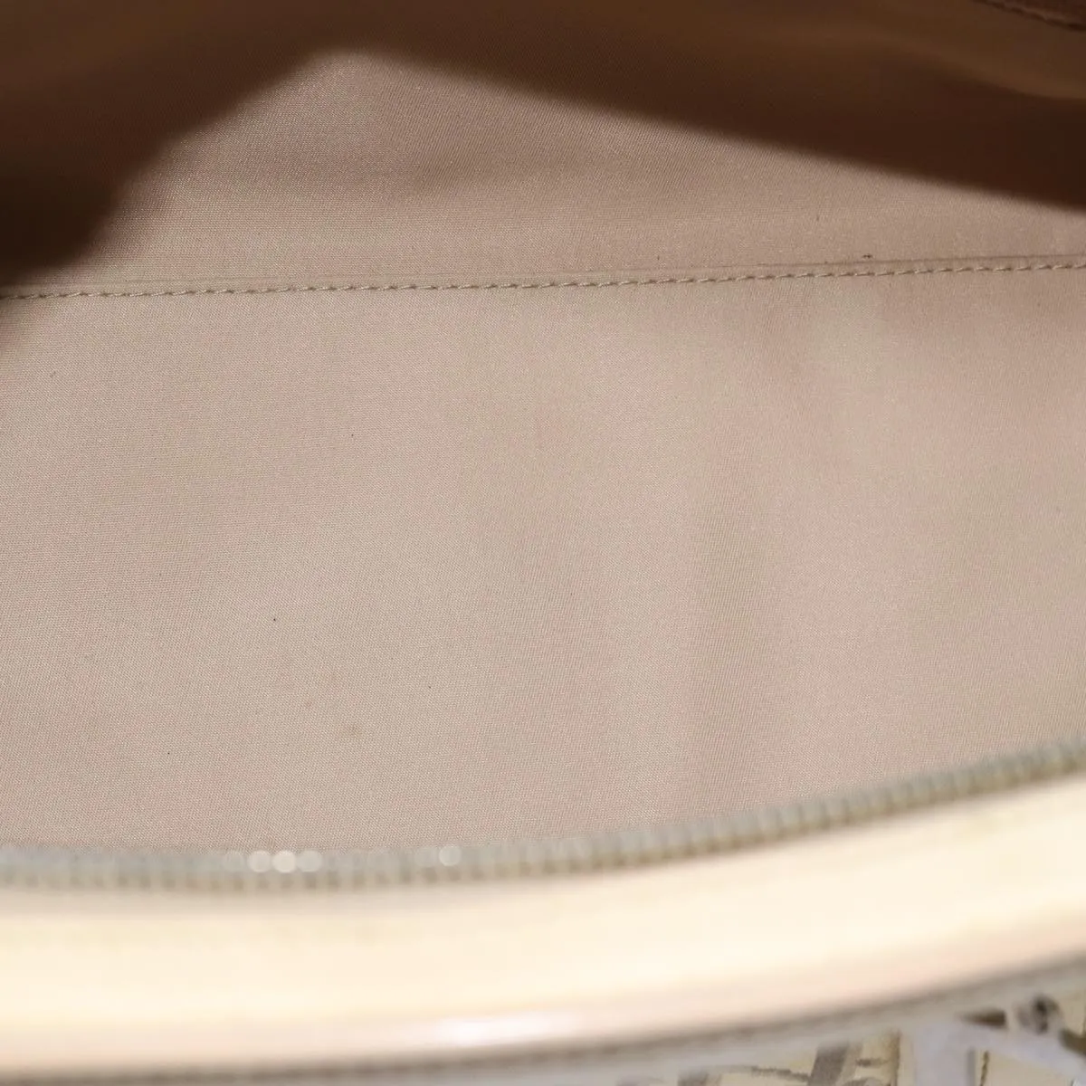 CHRISTIAN DIOR Trotter Canvas Flower Embroidery Hand Bag Beige Auth ep4471