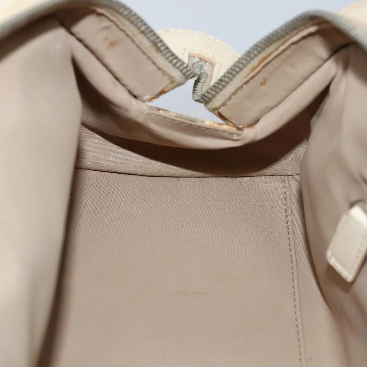 CHRISTIAN DIOR Trotter Canvas Flower Embroidery Hand Bag Beige Auth ep4471
