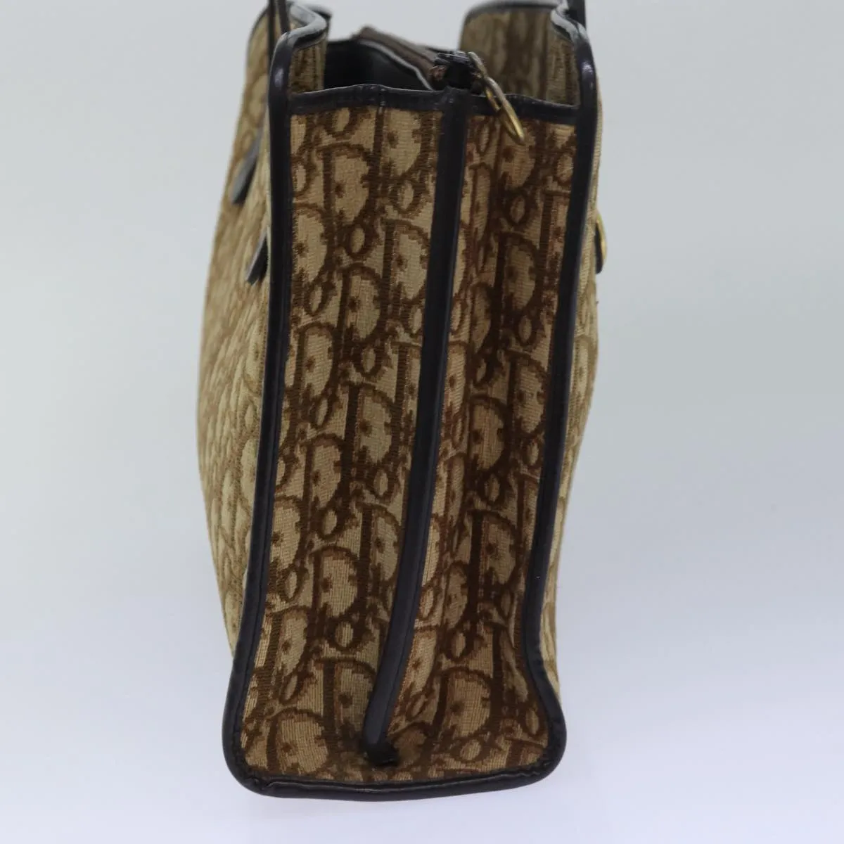 CHRISTIAN DIOR Trotter Canvas Hand Bag Brown Auth ep4751