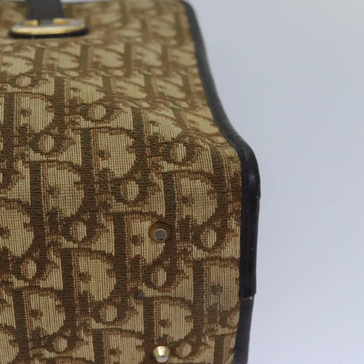 CHRISTIAN DIOR Trotter Canvas Hand Bag Brown Auth ep4751