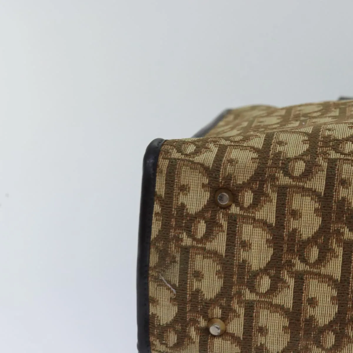 CHRISTIAN DIOR Trotter Canvas Hand Bag Brown Auth ep4751