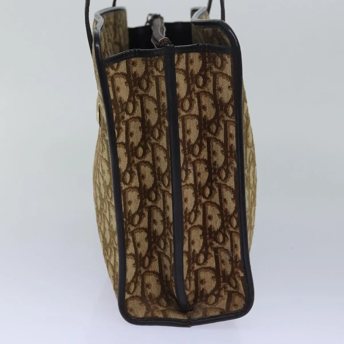 CHRISTIAN DIOR Trotter Canvas Hand Bag Brown Auth ep4751
