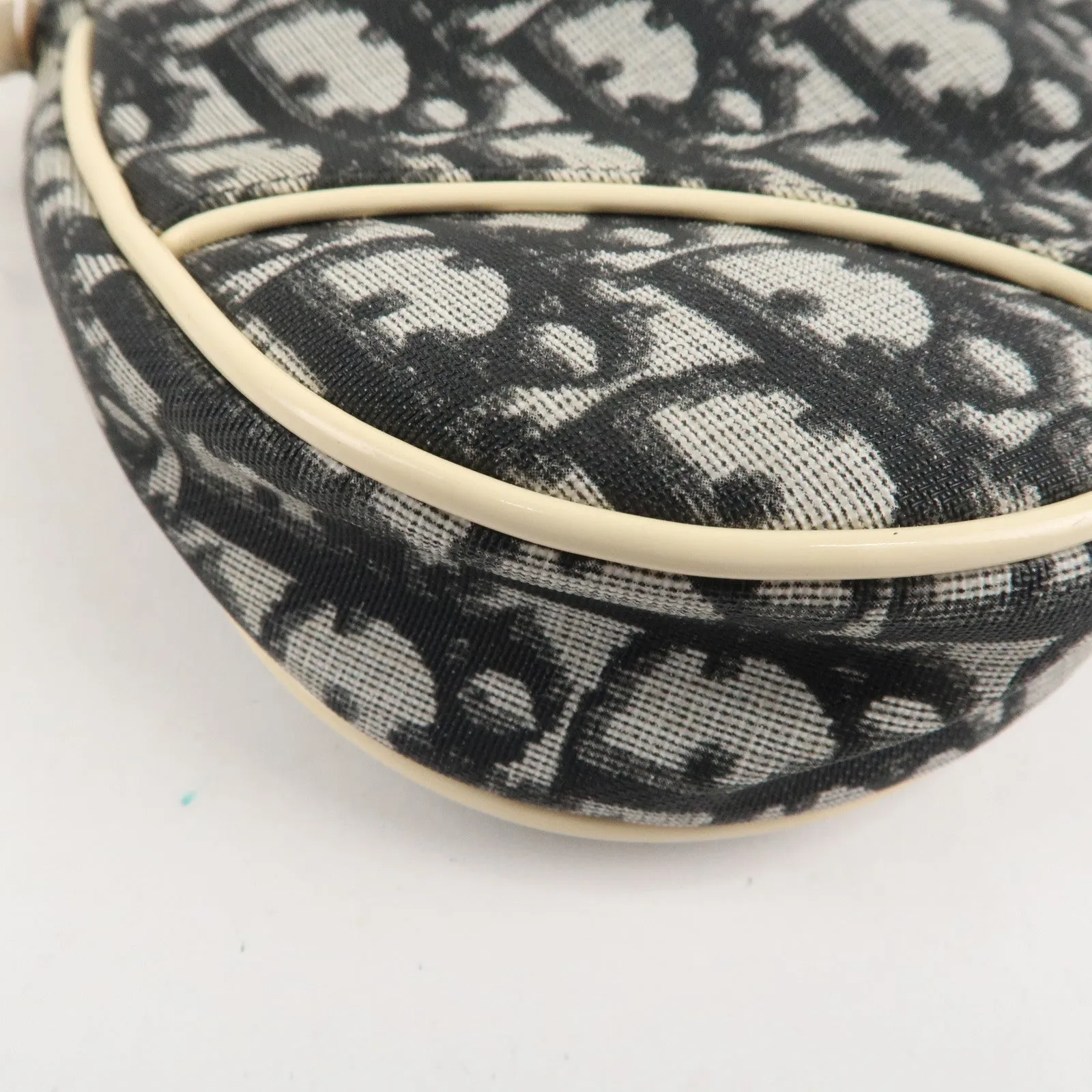 Christian Dior Trotter Saddle Bag PVC Leather Hand Bag CR1021